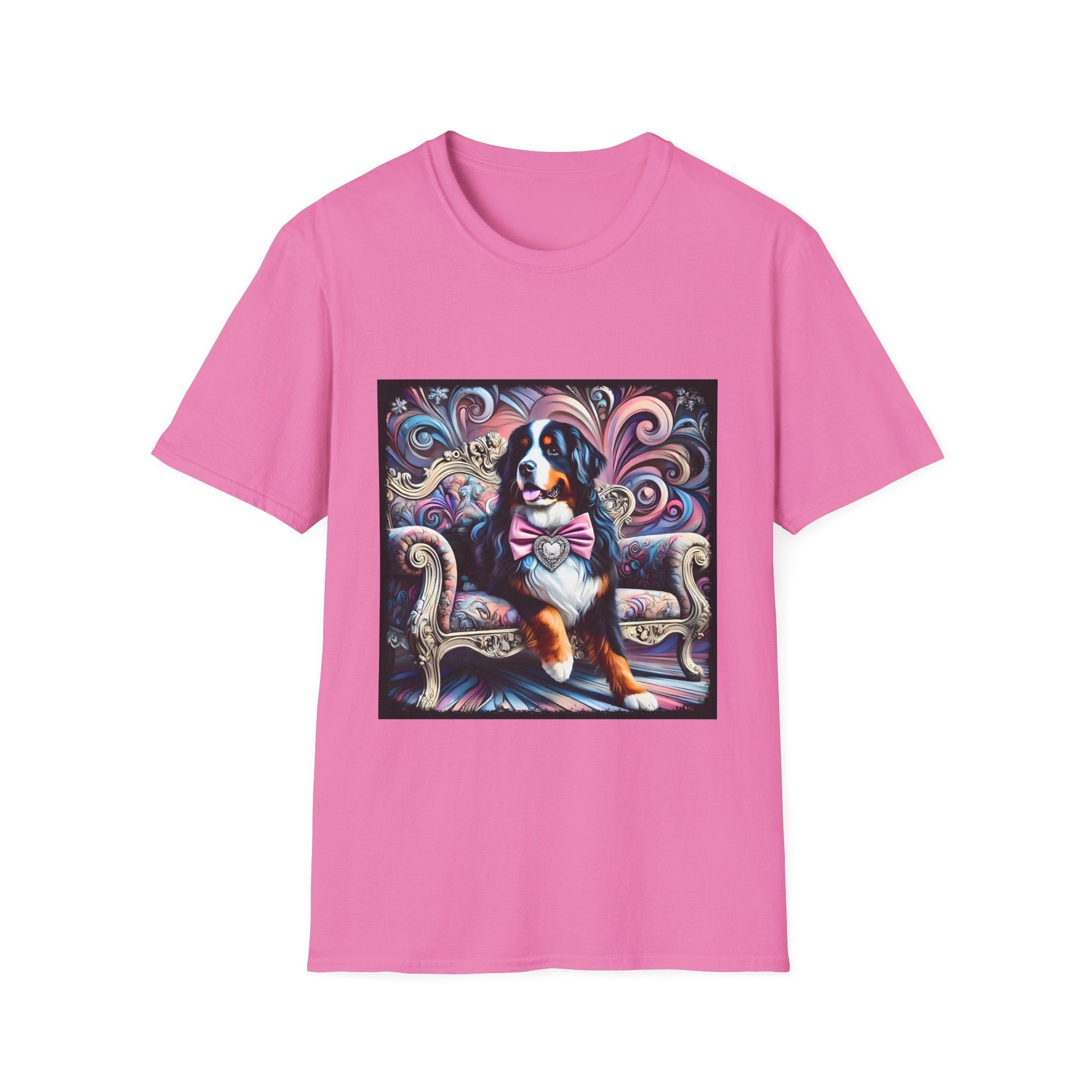 Bernese Mountain Dog Purple Diamond Vivid Swirl | Unisex Dog T-Shirt