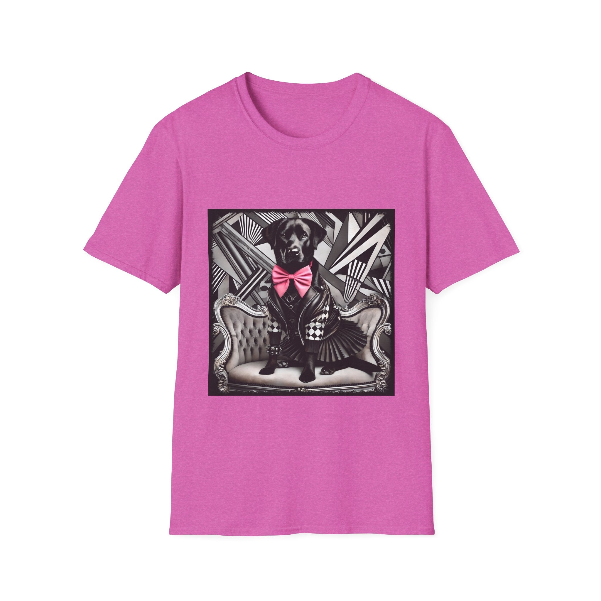 Labrador Retriever B&W Pink Bow Bold | Unisex Dog T-Shirt
