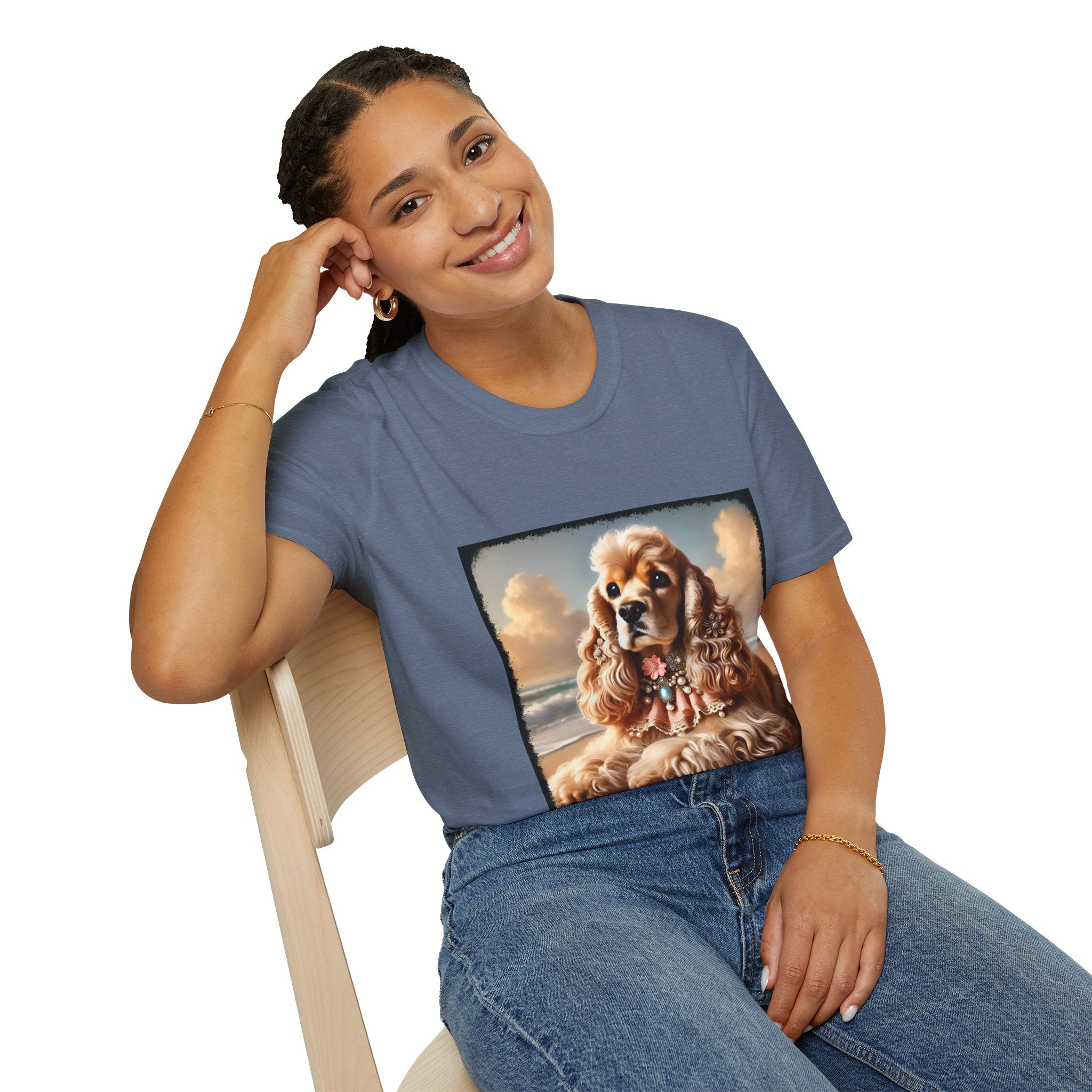 Cocker Spaniel Beach Belle | Unisex Dog T-Shirt