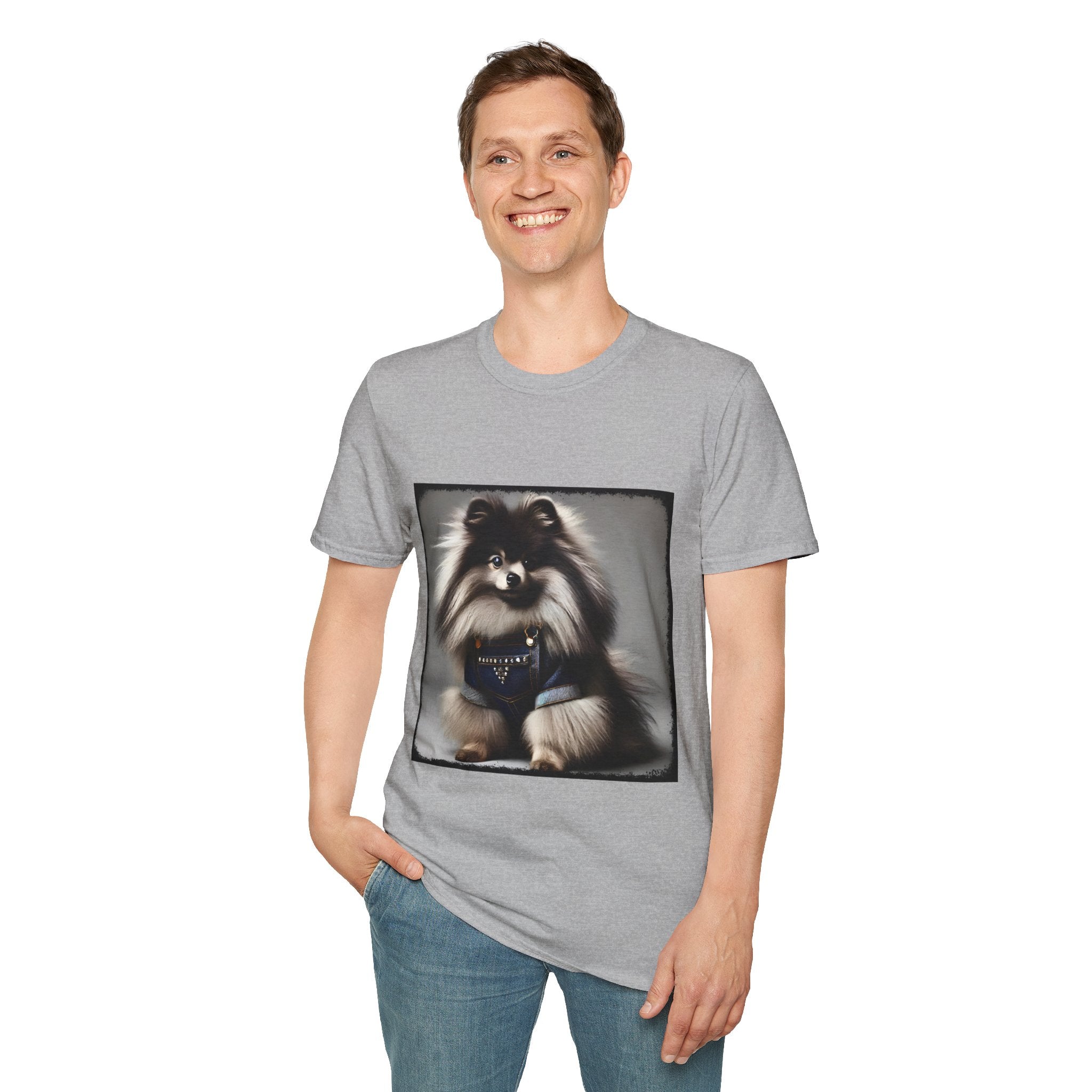 Pomeranian Denim Darling | Unisex Dog T-Shirt