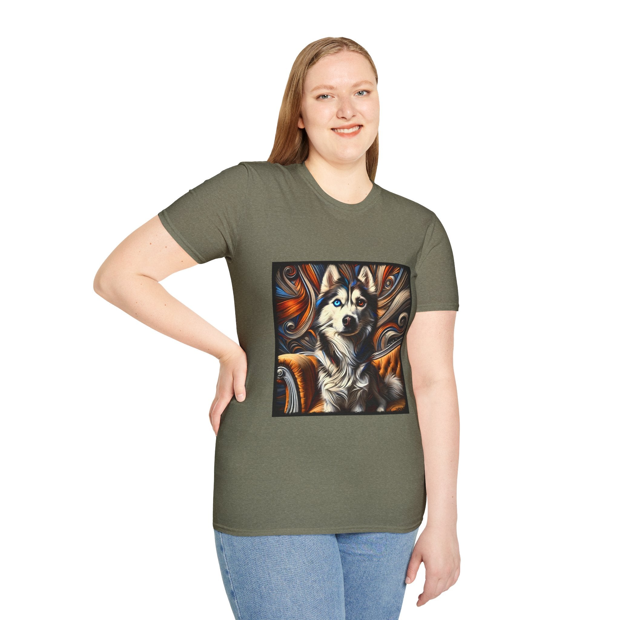 Siberian Husky Bold Swirl  | Unisex Dog T-Shirt