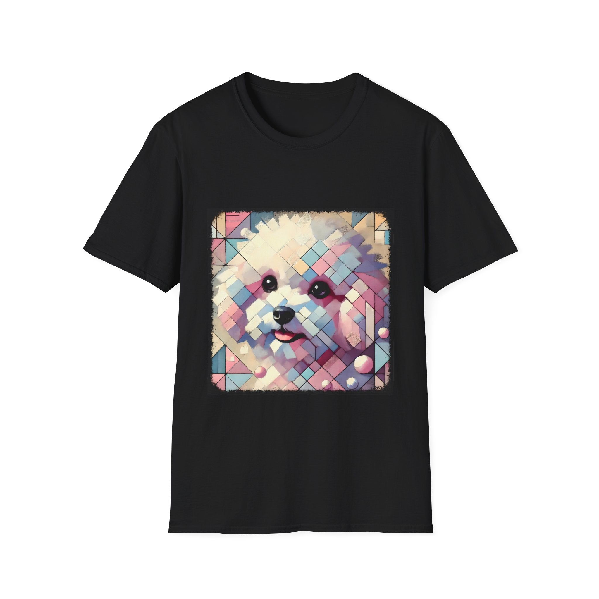 Bichon Frise Pastel Geometric | Unisex Dog T-Shirt