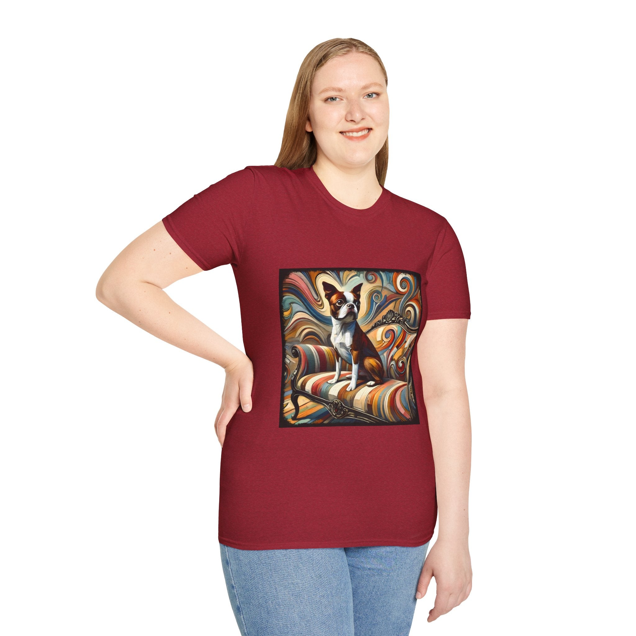 Boston Terrier Warm Swirl | Unisex Dog T-Shirt