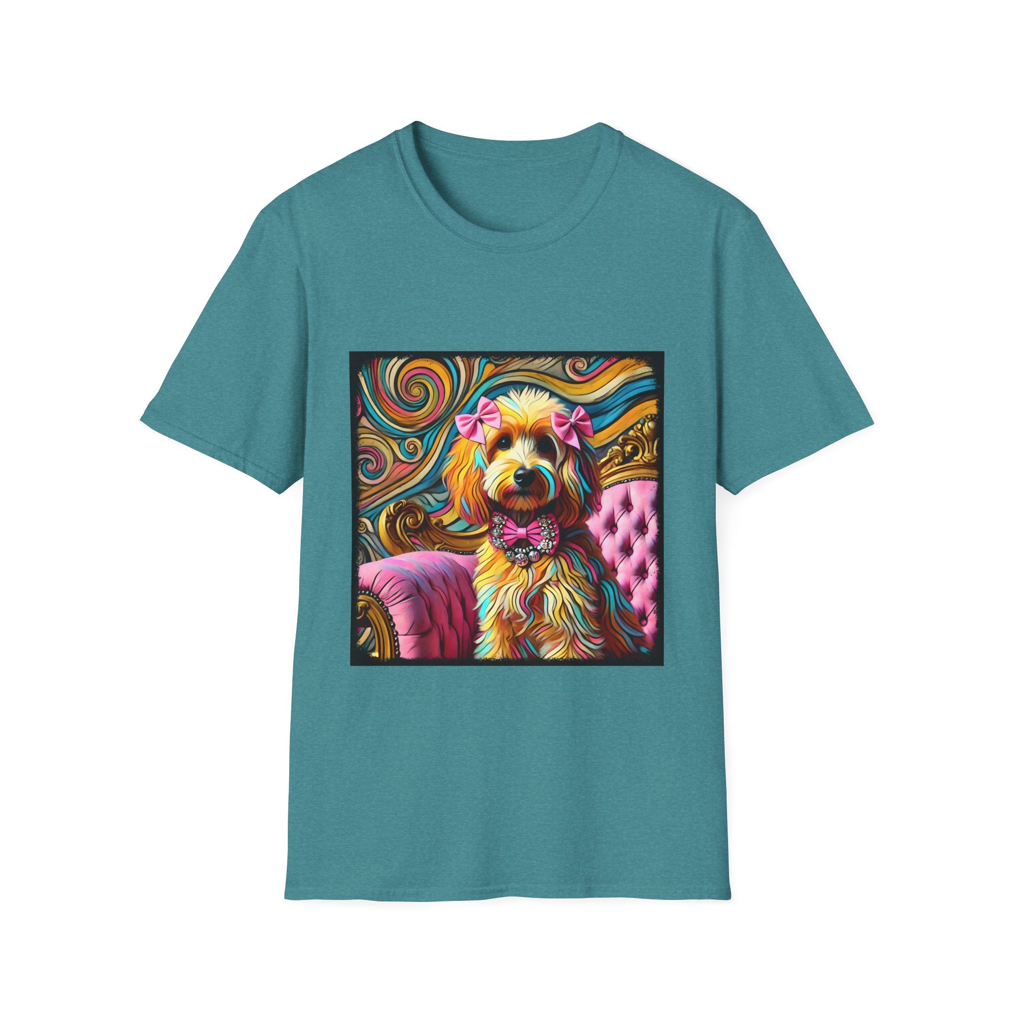 Goldendoodle Pink Diamond Bow Swirl  | Unisex Dog T-Shirt