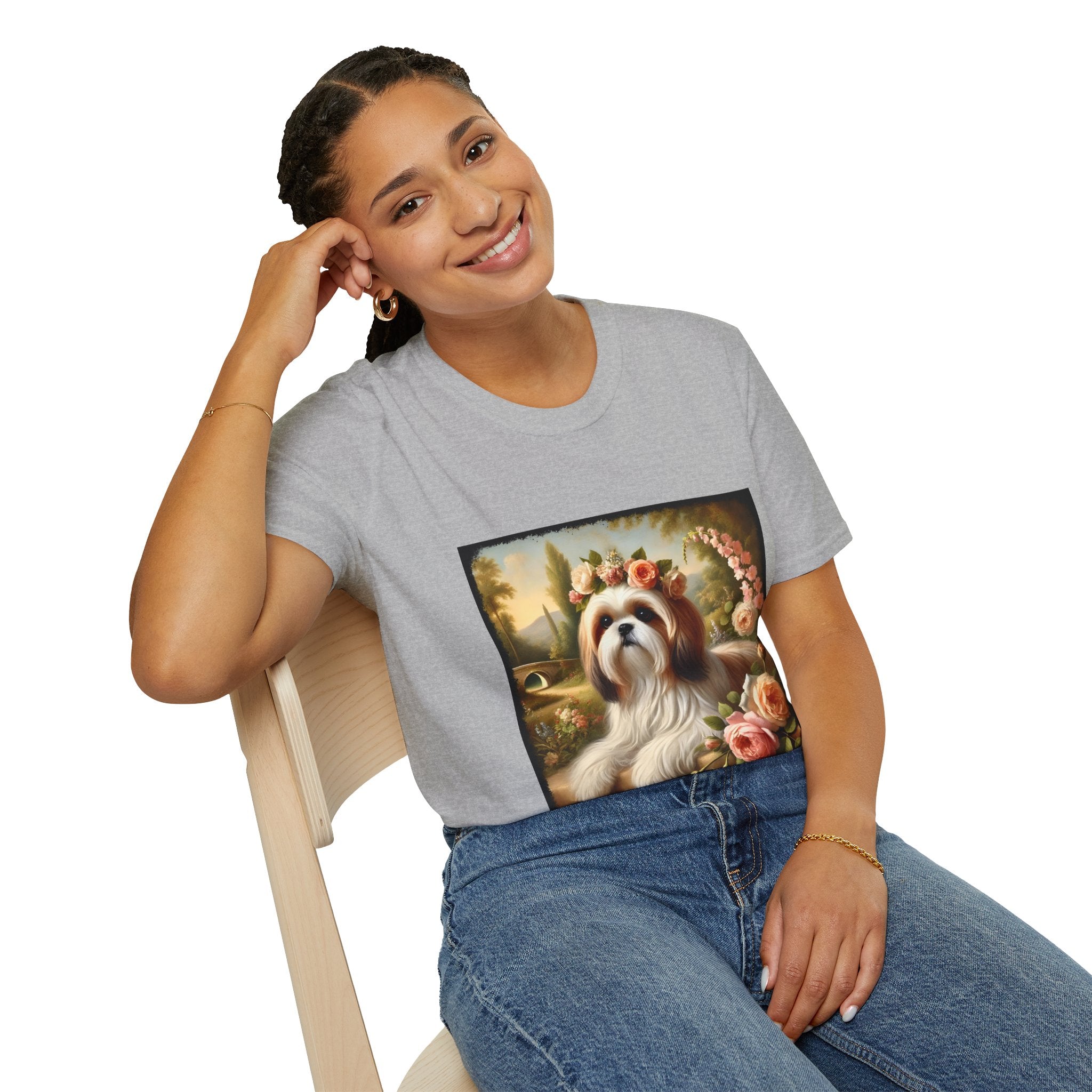 Shih Tzu Botanical Beauty | Unisex Dog T-Shirt
