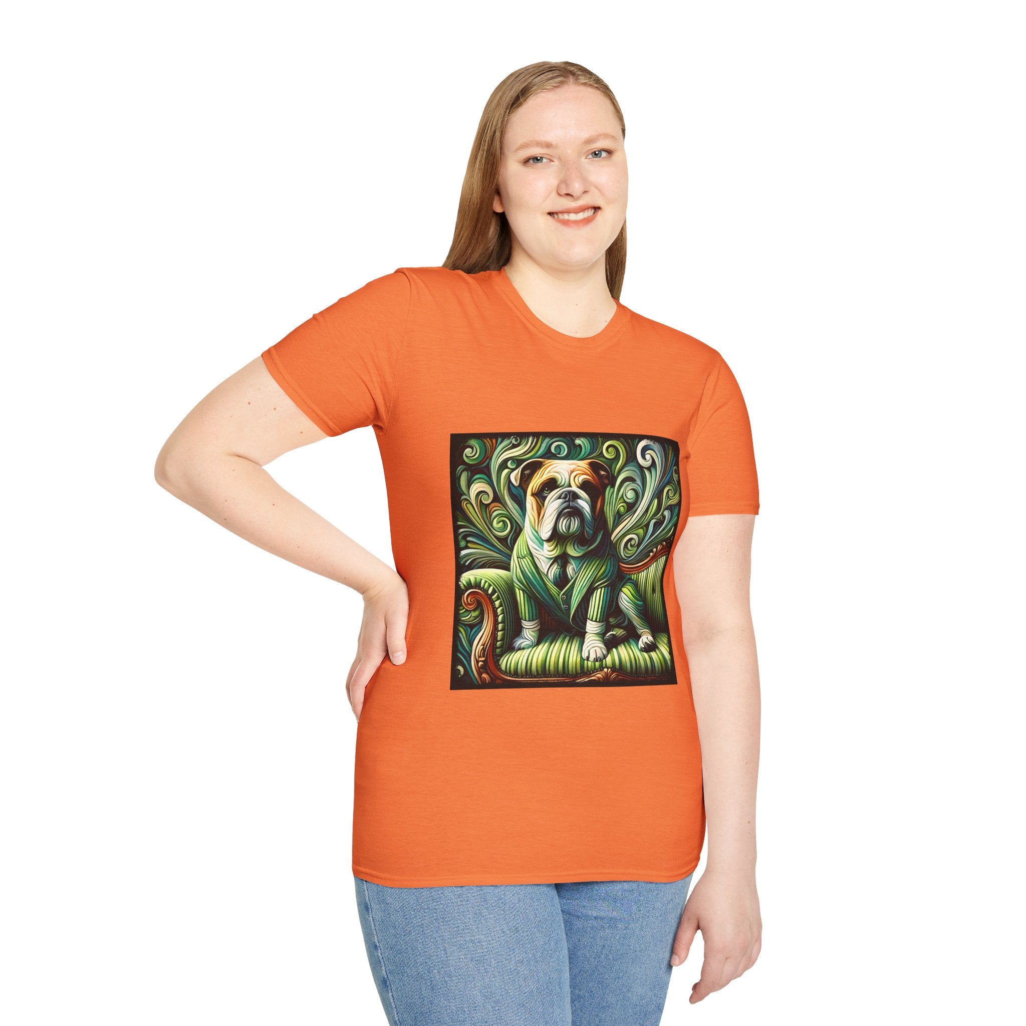 Bulldog Green Swirl | Unisex Dog T-Shirt