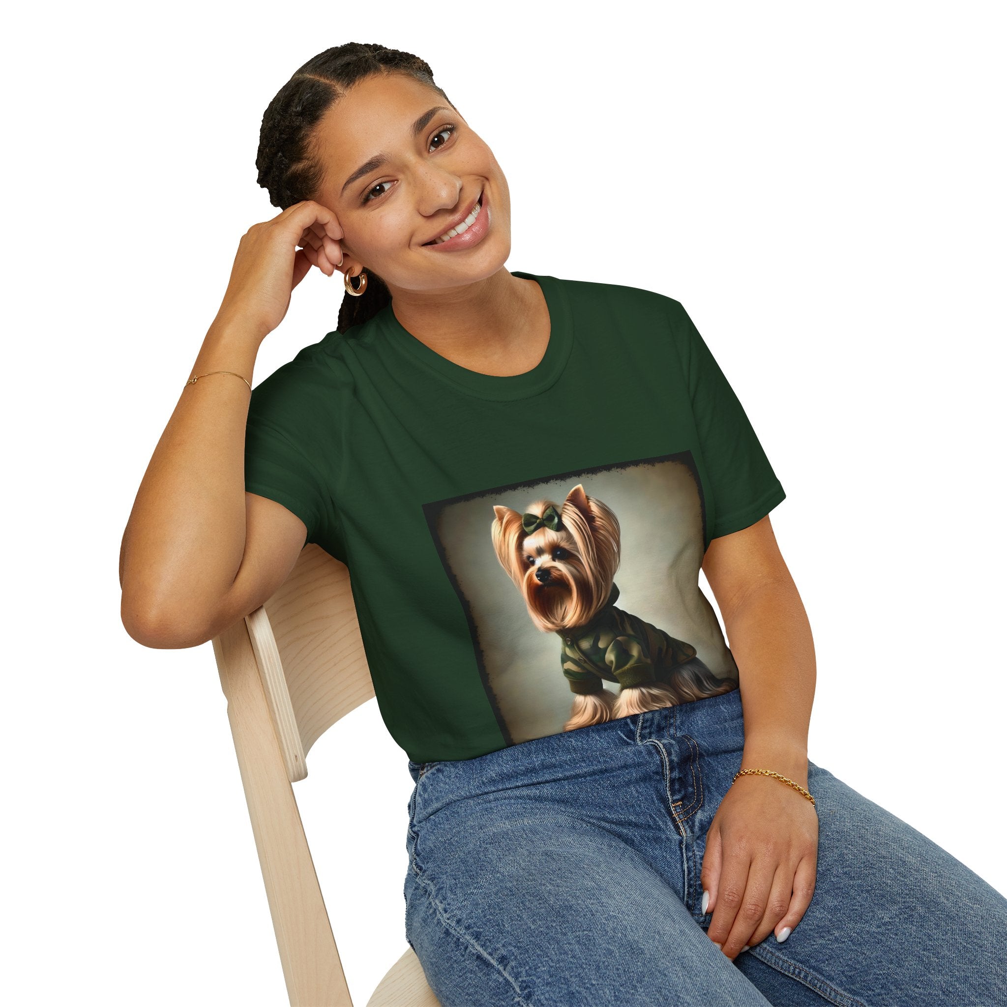 Yorkshire Terrier Green Camo Cutie | Unisex Dog T-Shirt