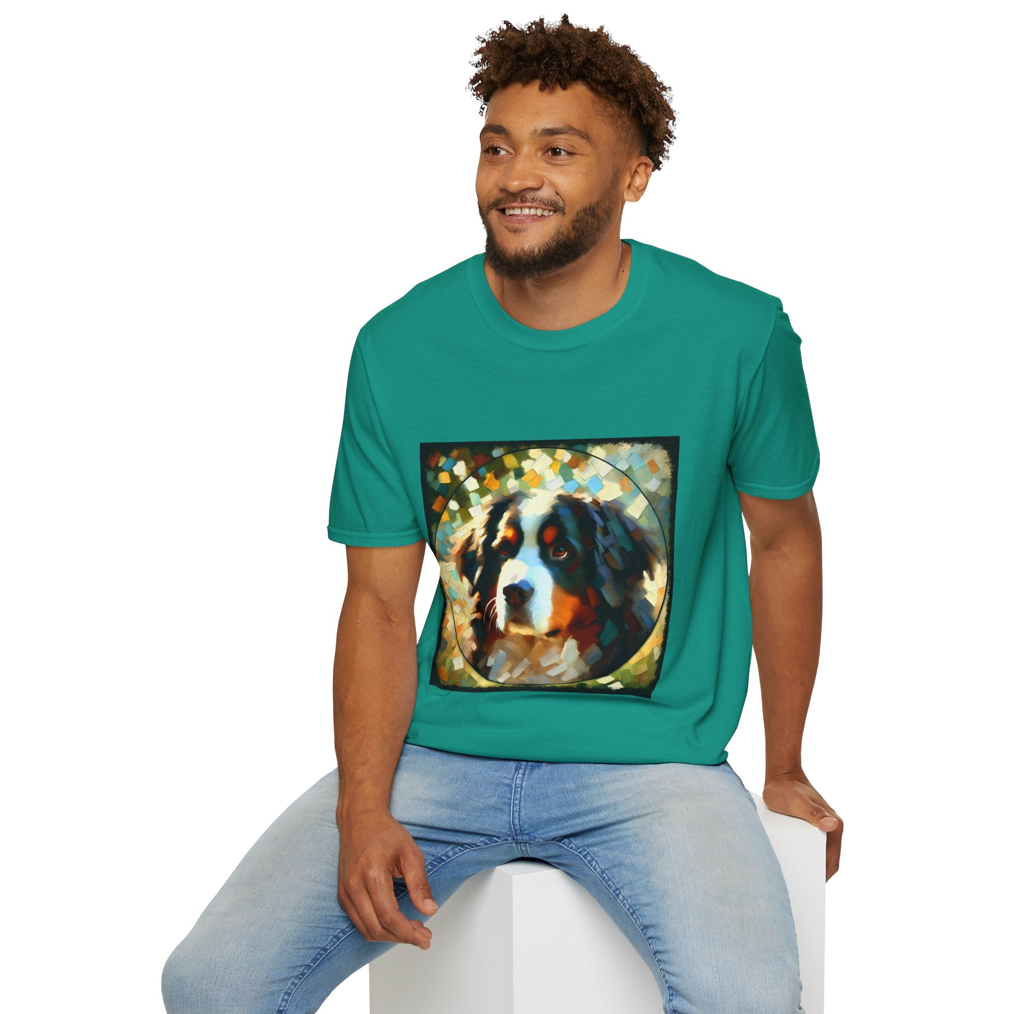 Bernese Mountain Dog Pixel Classic | Unisex Dog T-Shirt