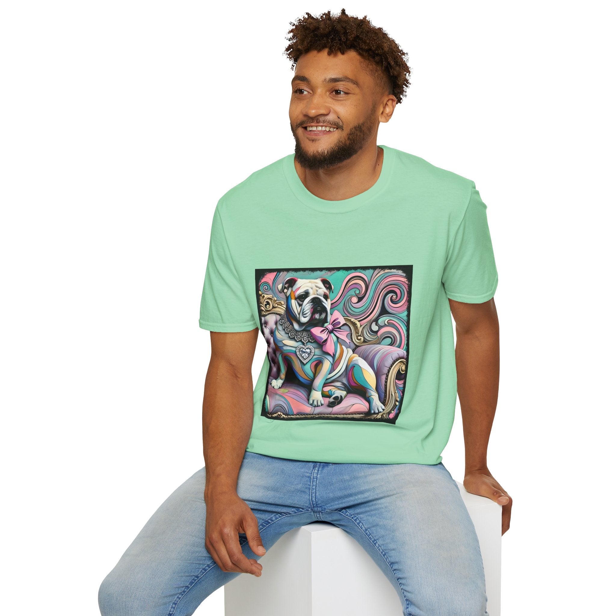 Bulldog Pastel Swirl | Unisex Dog T-Shirt