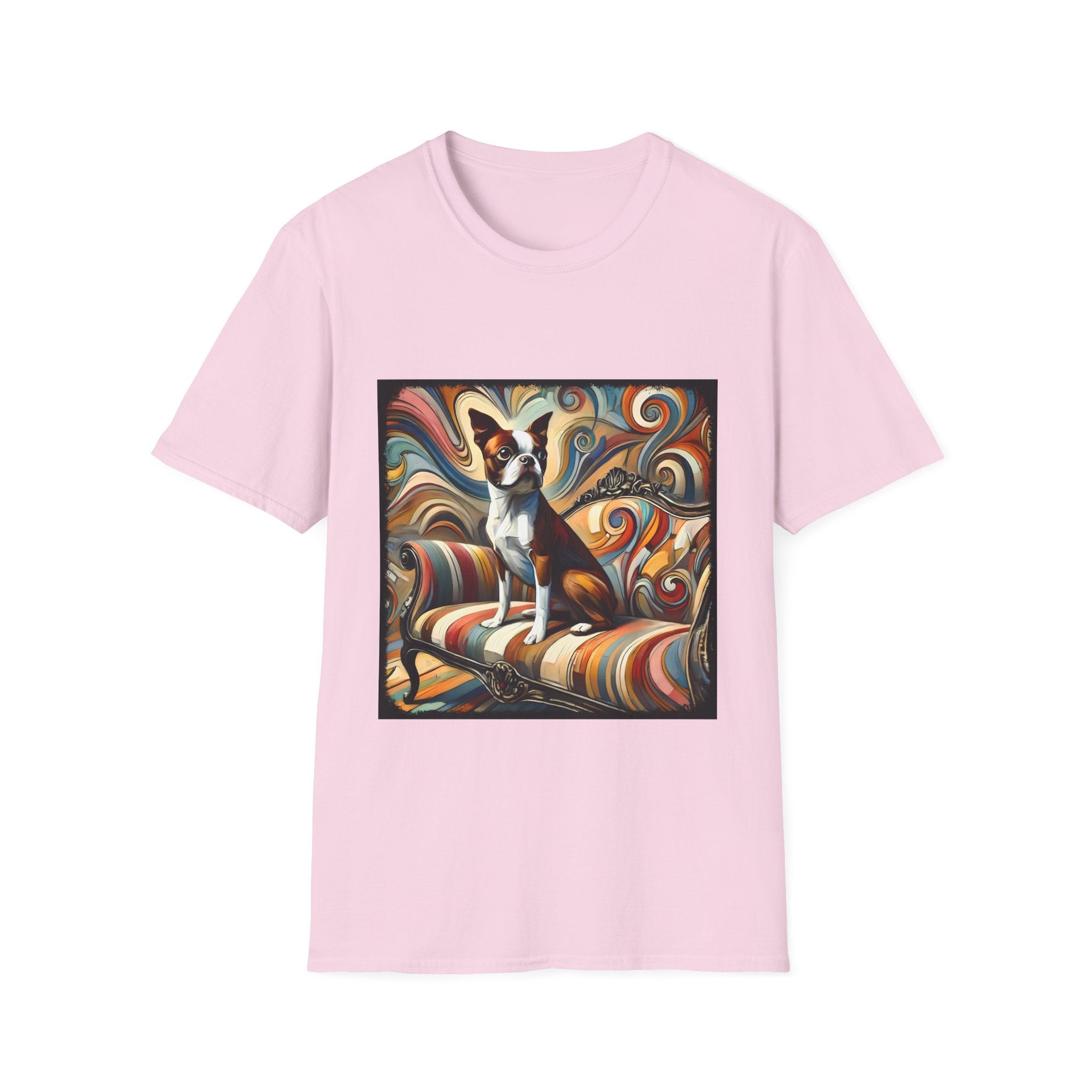 Boston Terrier Warm Swirl | Unisex Dog T-Shirt