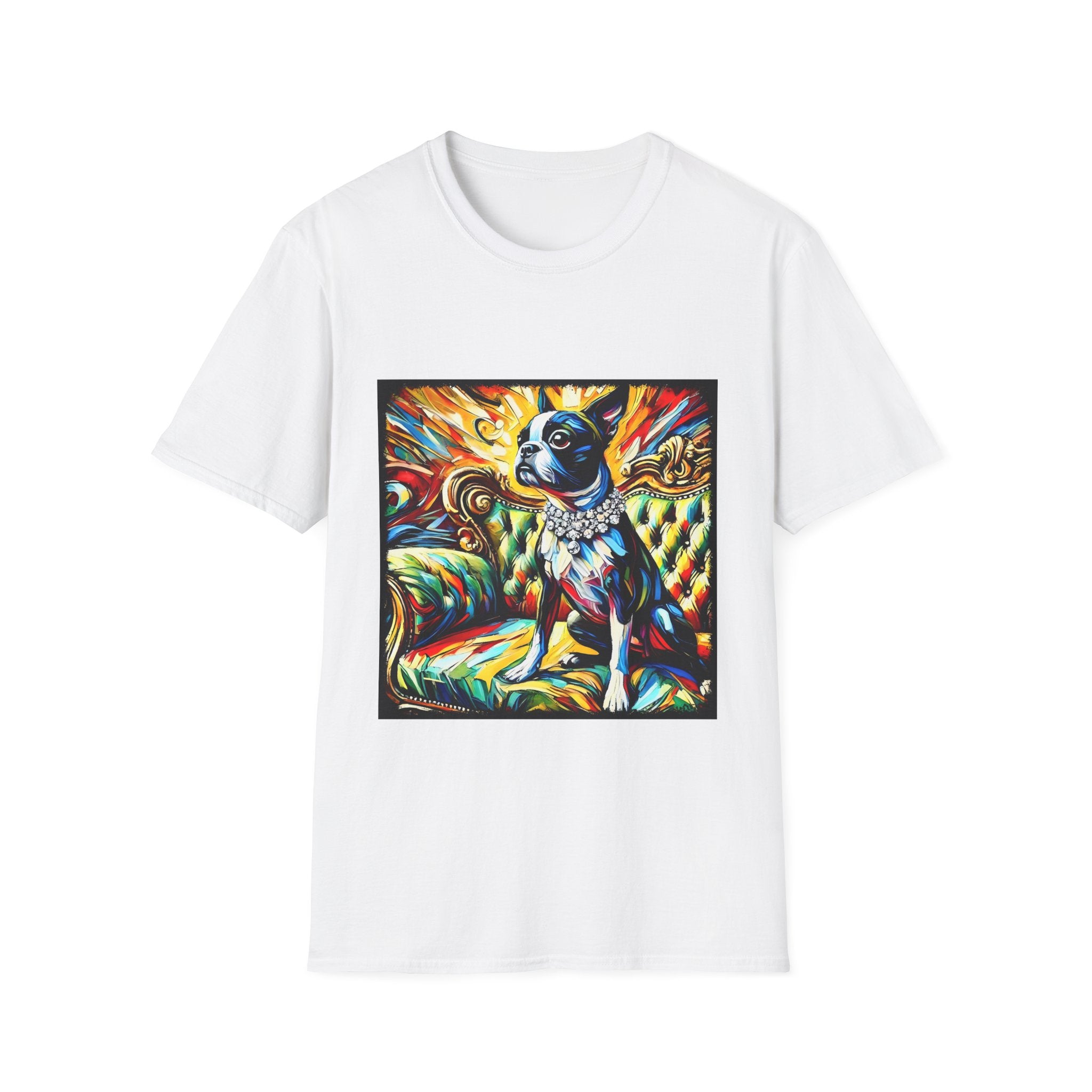 Boston Terrier Sunburst Swirl | Unisex Dog T-Shirt