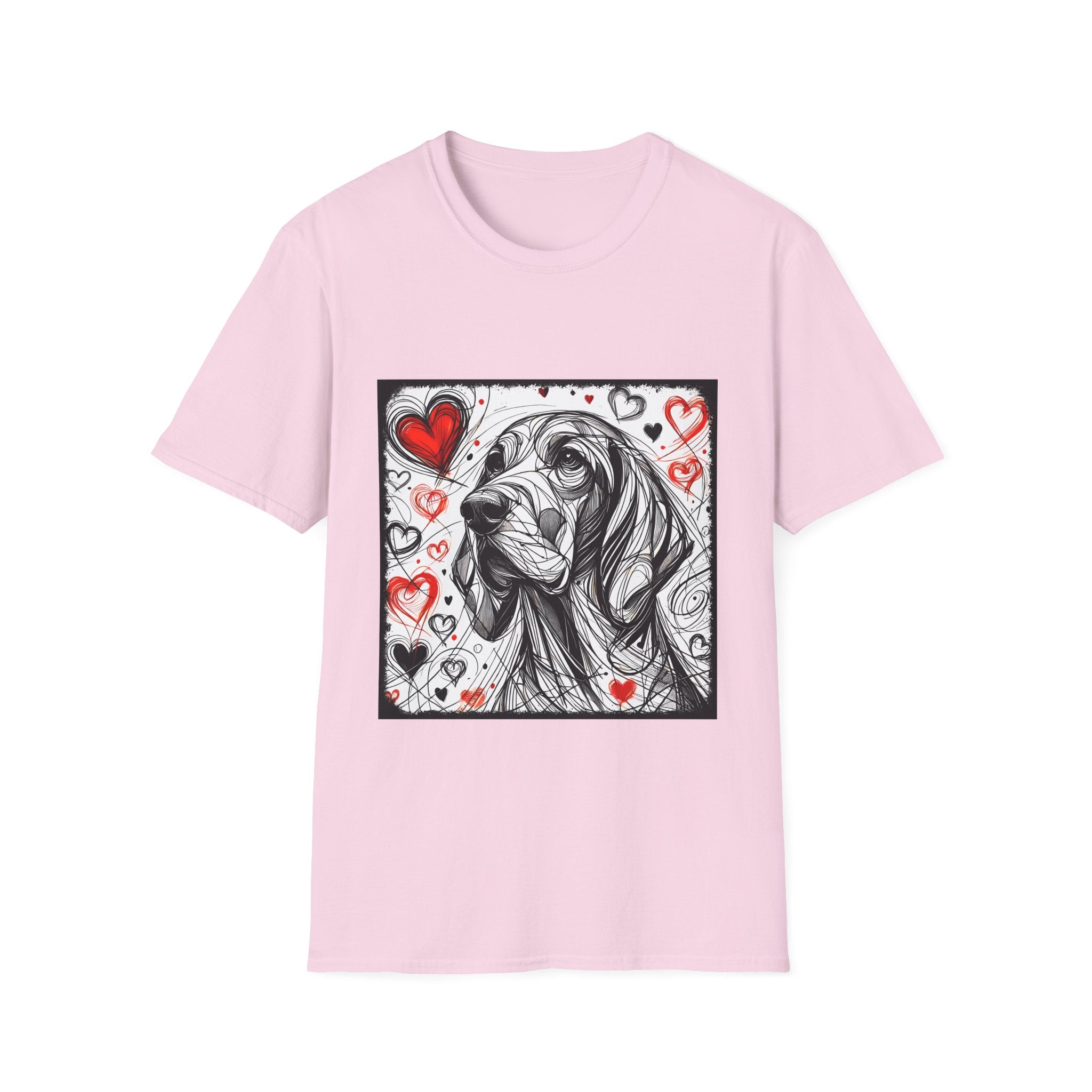 Coonhound Bold Heart Sketch | Unisex Dog T-Shirt