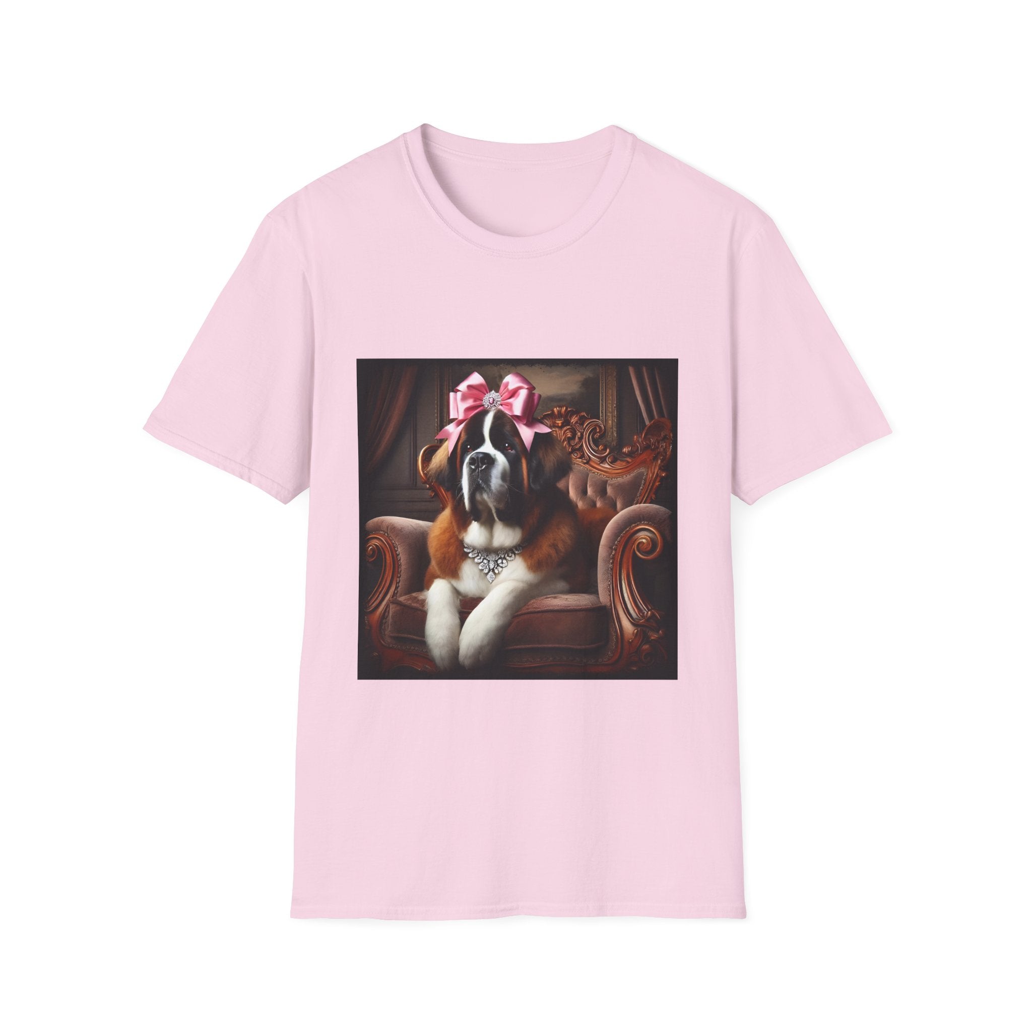 Saint Bernard Pink Bow Princess | Unisex Dog T-Shirt