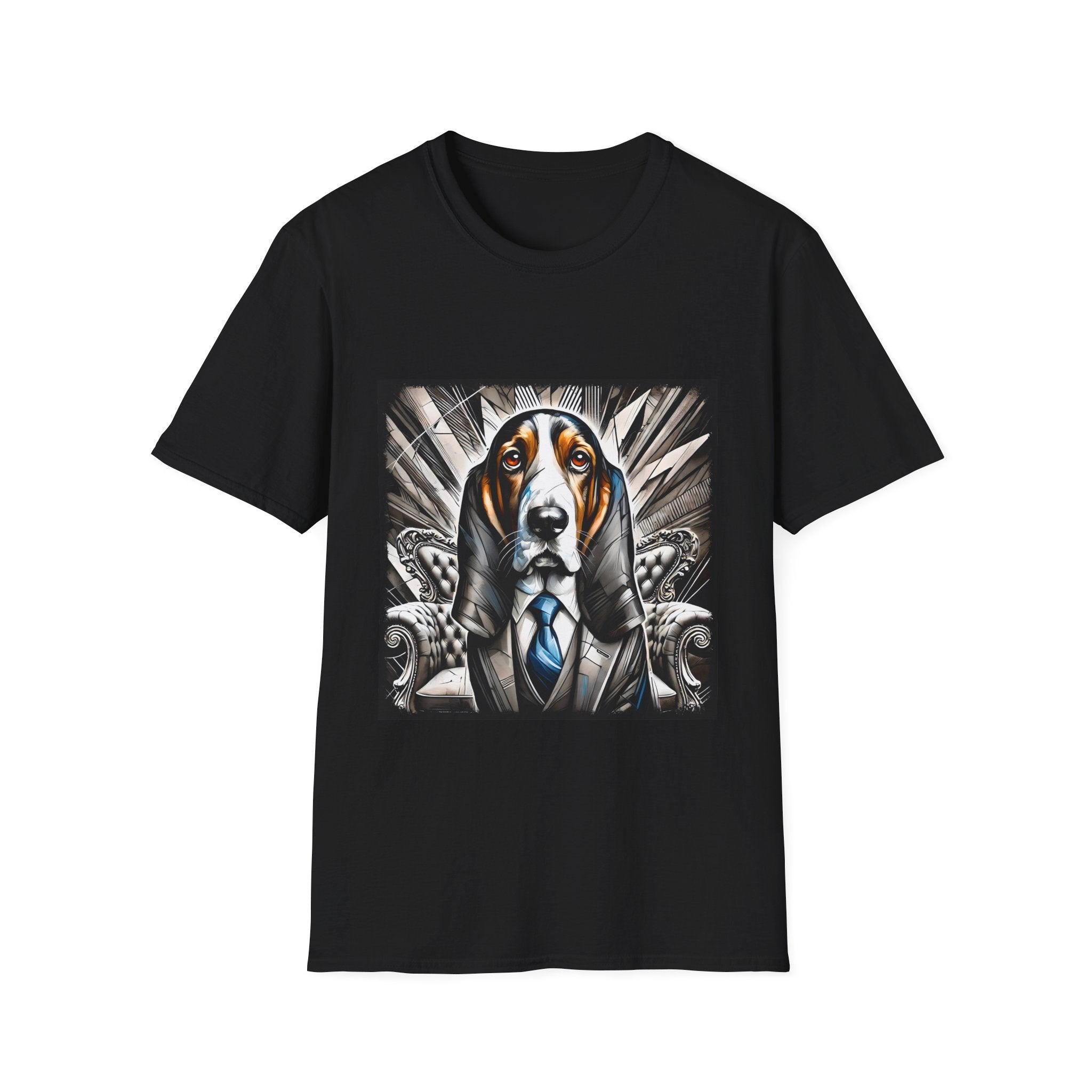 Basset Hound B&W Bold Eyes | Unisex Dog T-Shirt
