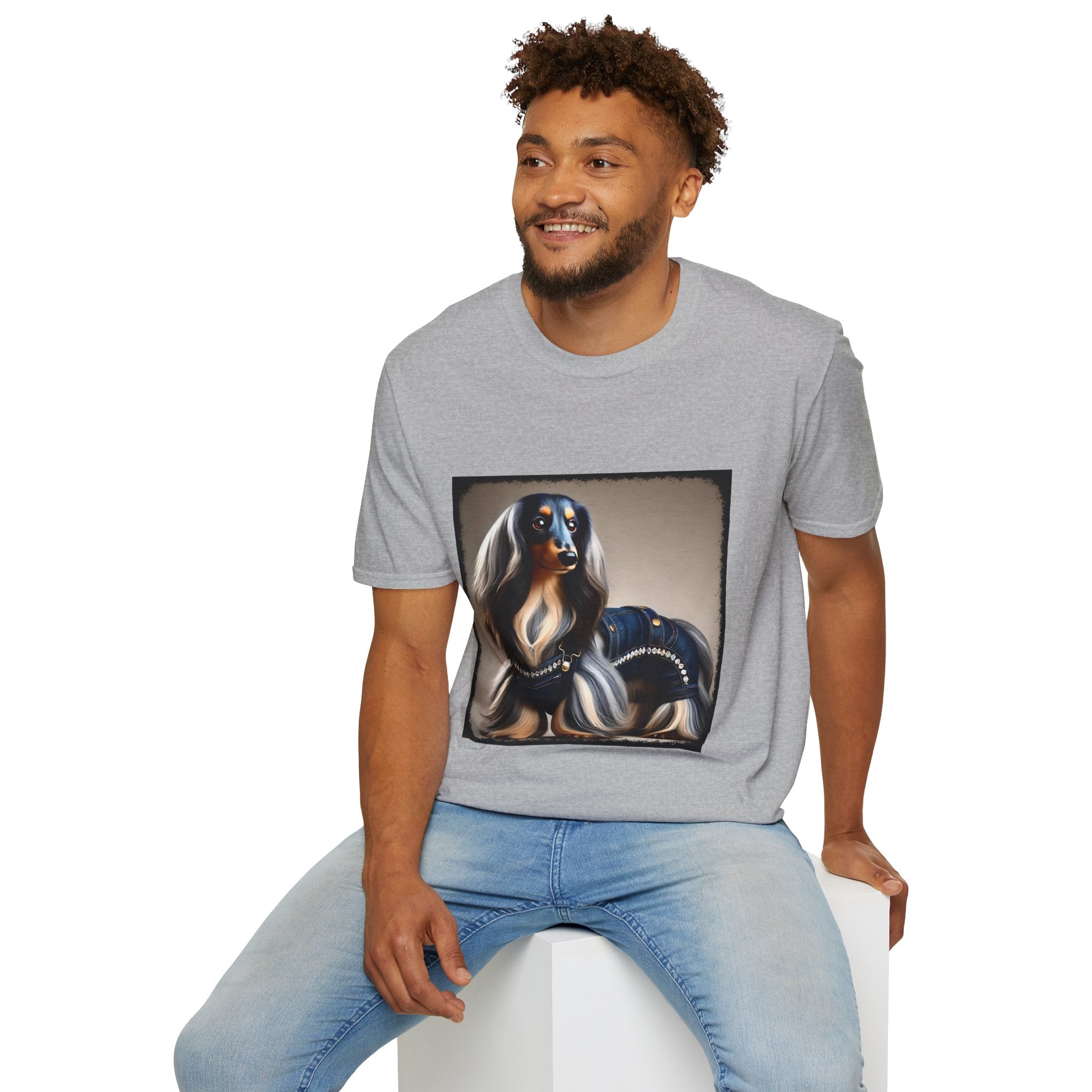 Dachshund Denim Diva | Unisex Dog T-Shirt