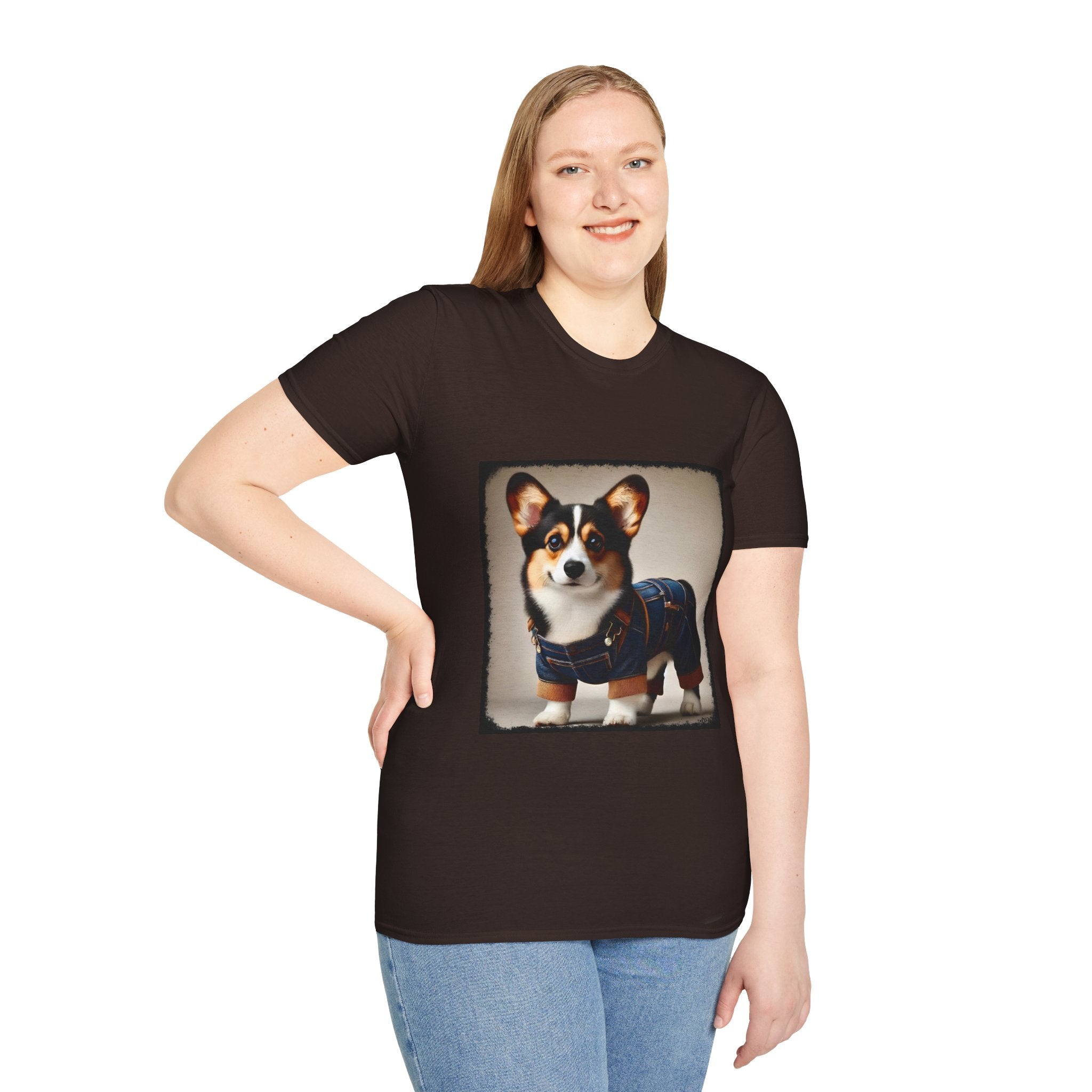 Pembroke Welsh Corgi Denim Doll | Unisex Dog T-Shirt