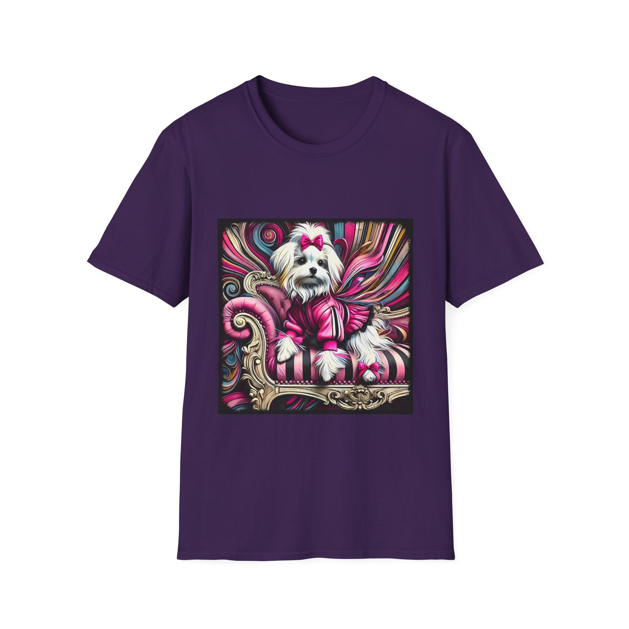 Maltese Pink Swirl | Unisex Dog T-Shirt