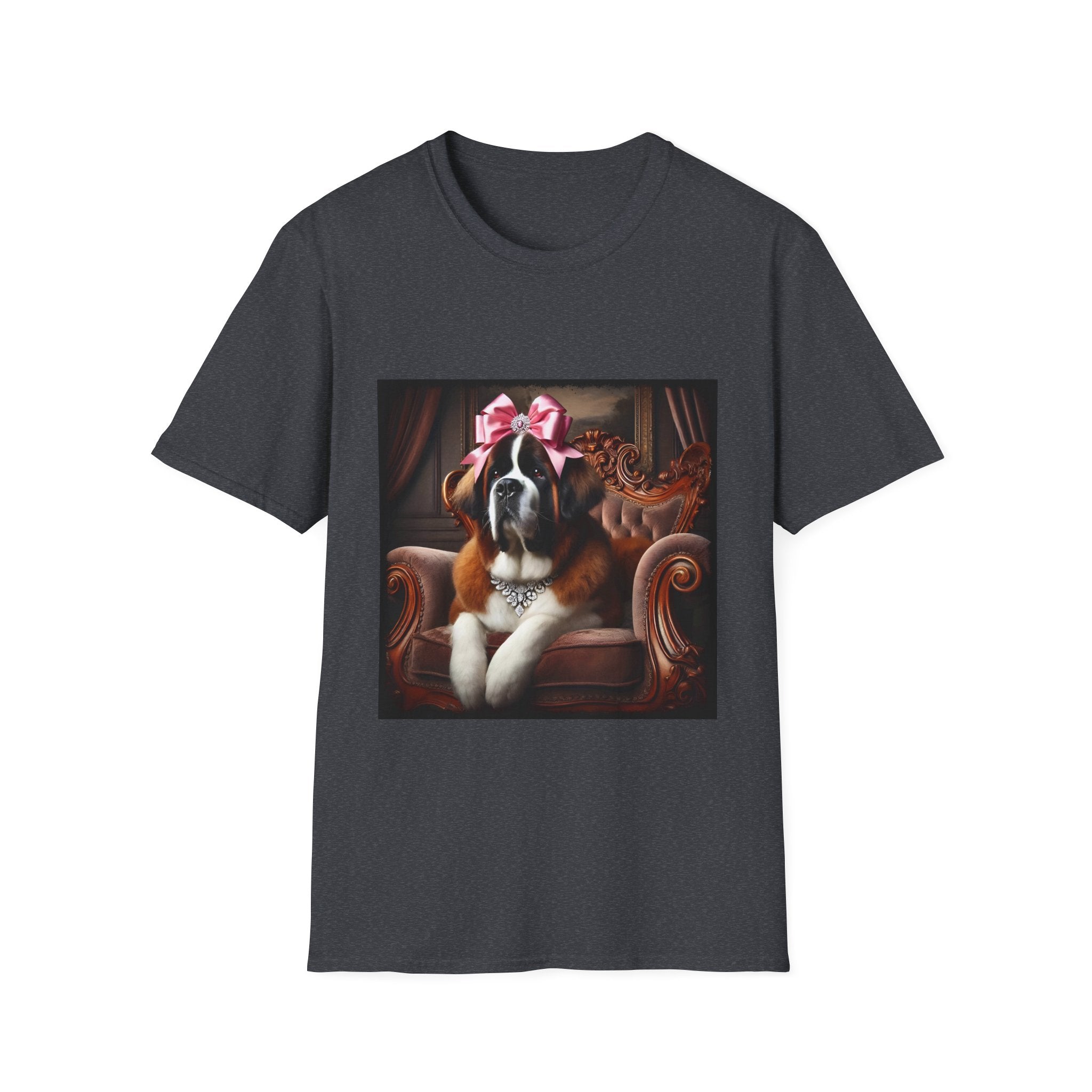 Saint Bernard Pink Bow Princess | Unisex Dog T-Shirt