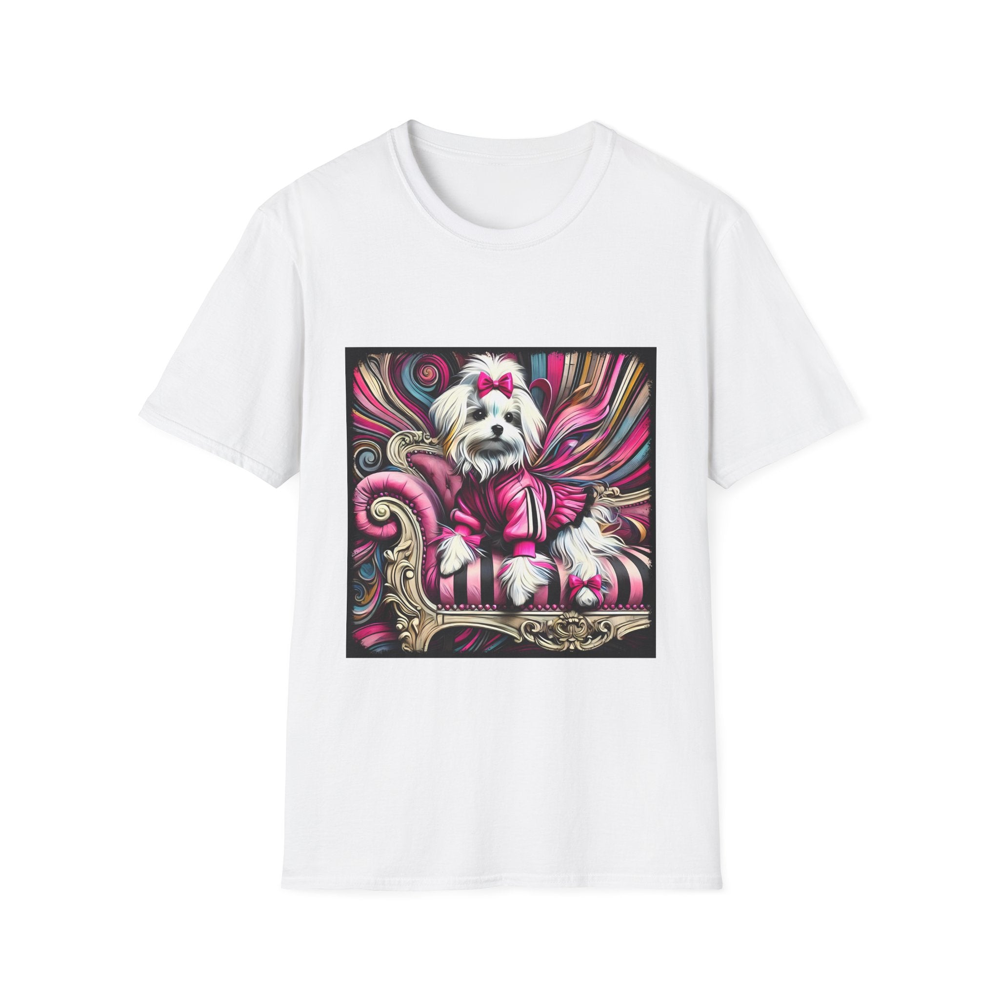 Maltese Pink Swirl | Unisex Dog T-Shirt