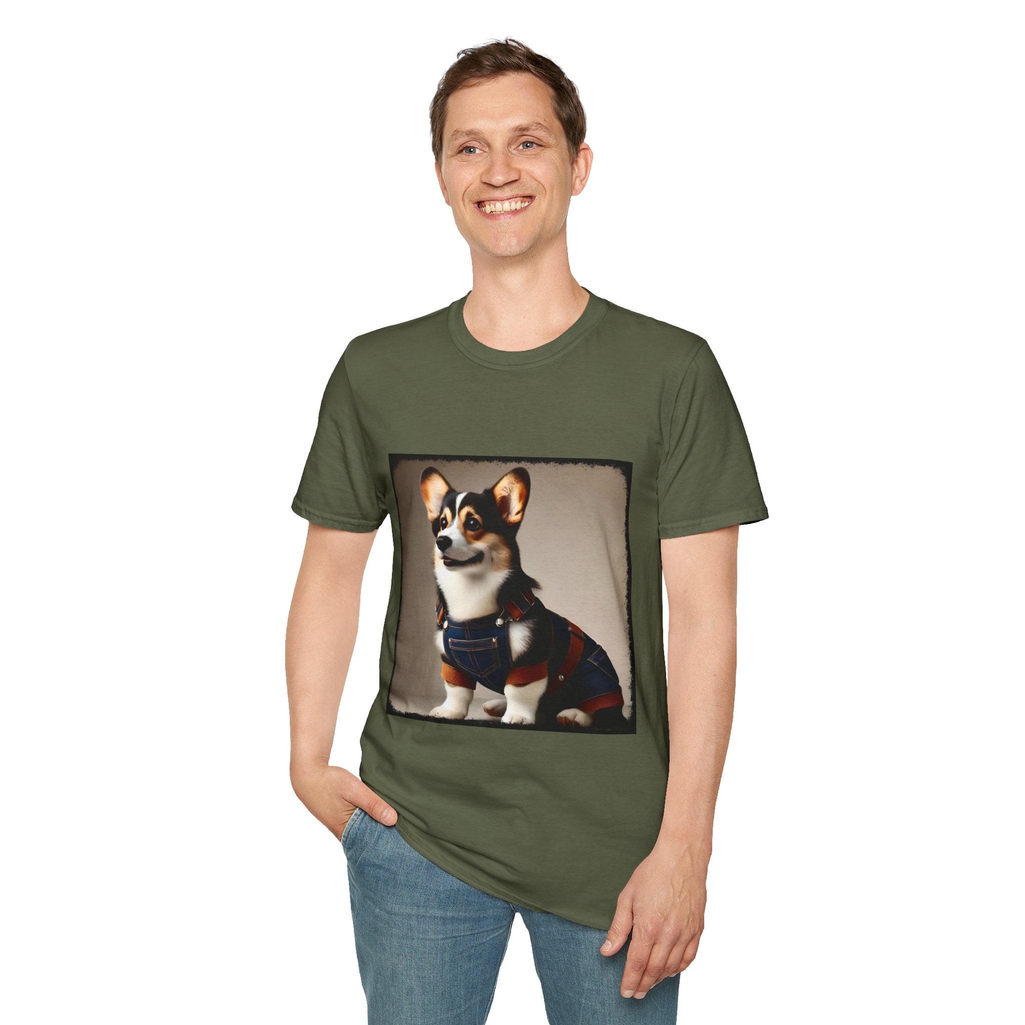 Pembroke Welsh Corgi Denim Dude | Unisex Dog T-Shirt