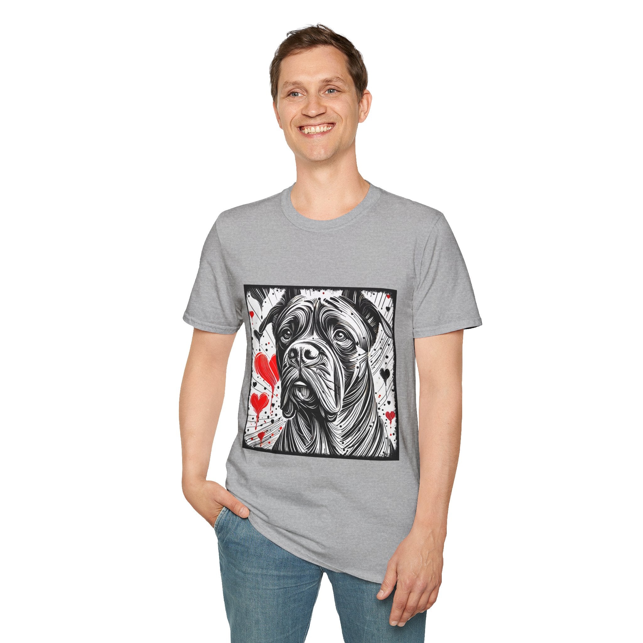 Cane Corso Bold Heart Sketch | Unisex Dog T-Shirt