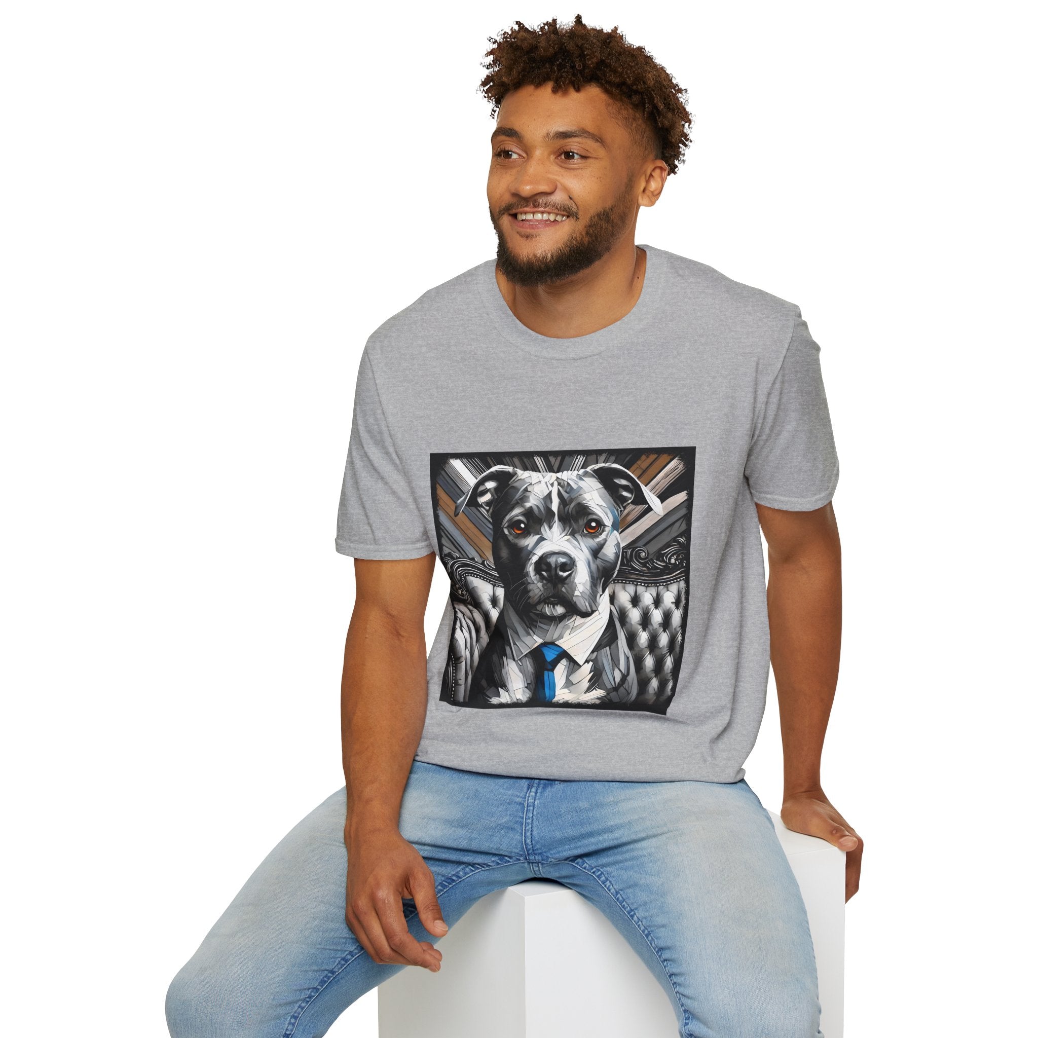 American Pit Bull Terrier B&W Bold Eyes | Unisex Dog T-Shirt