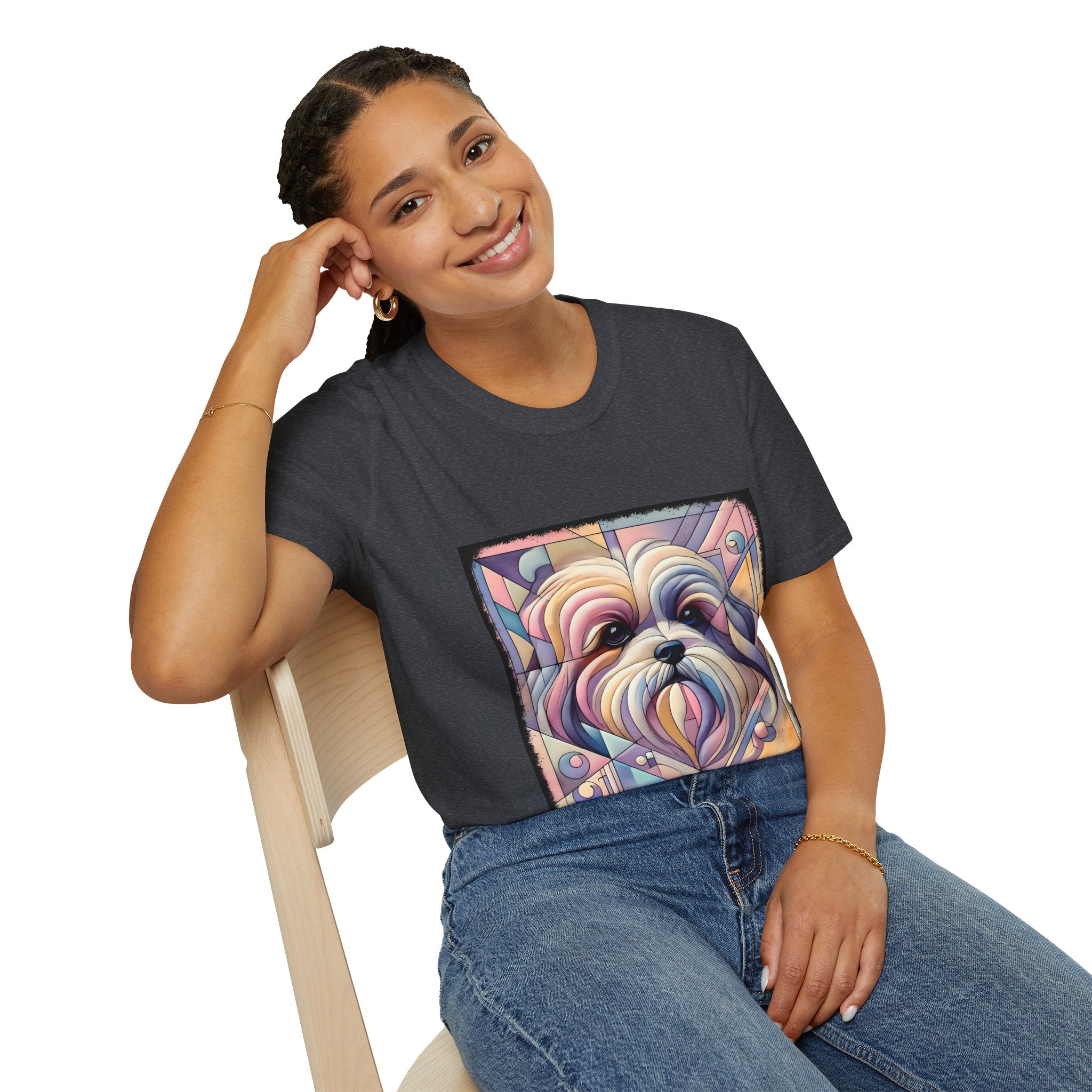Lhasa Apso Pastel Geometric | Unisex Dog T-Shirt
