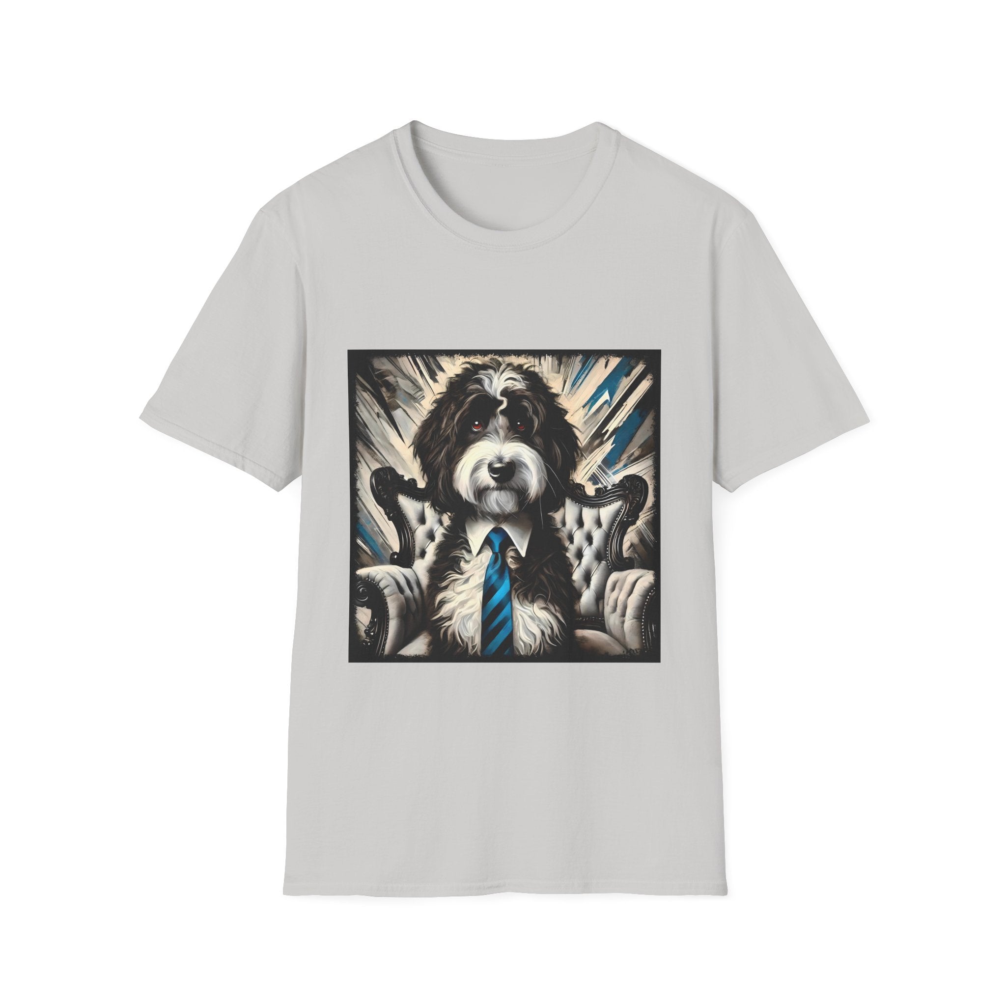 Aussiedoodle B&W Bold Tie | Unisex Dog T-Shirt