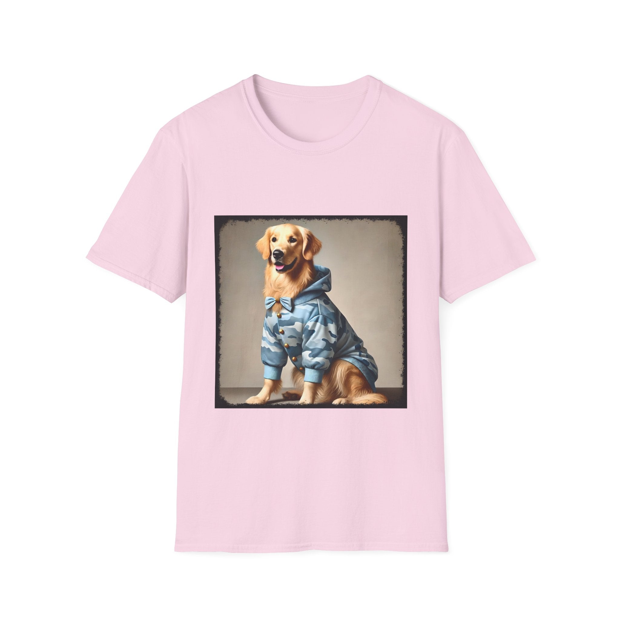 Golden Retriever Blue Camo Cutie | Unisex Softstyle T-Shirt