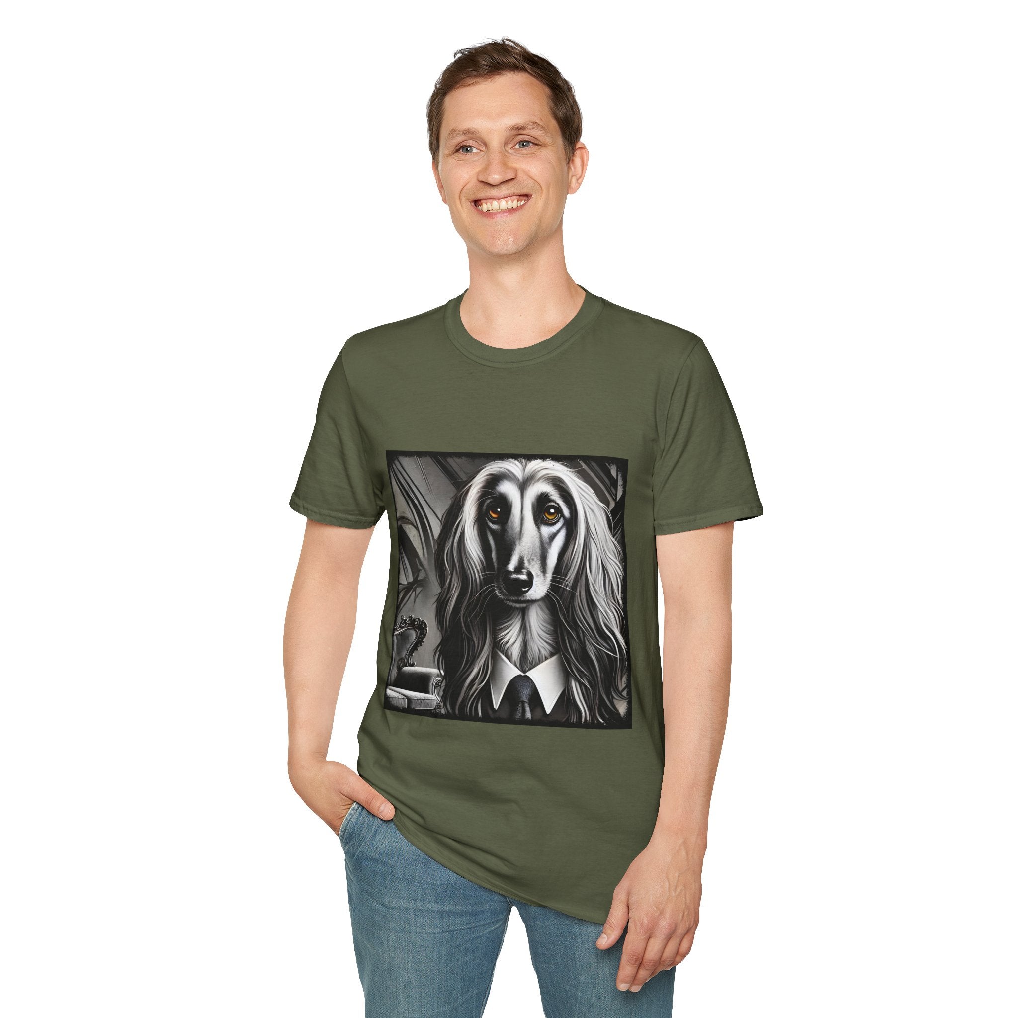 Afghan Hound B&W Bold Eyes | Unisex Dog T-Shirt