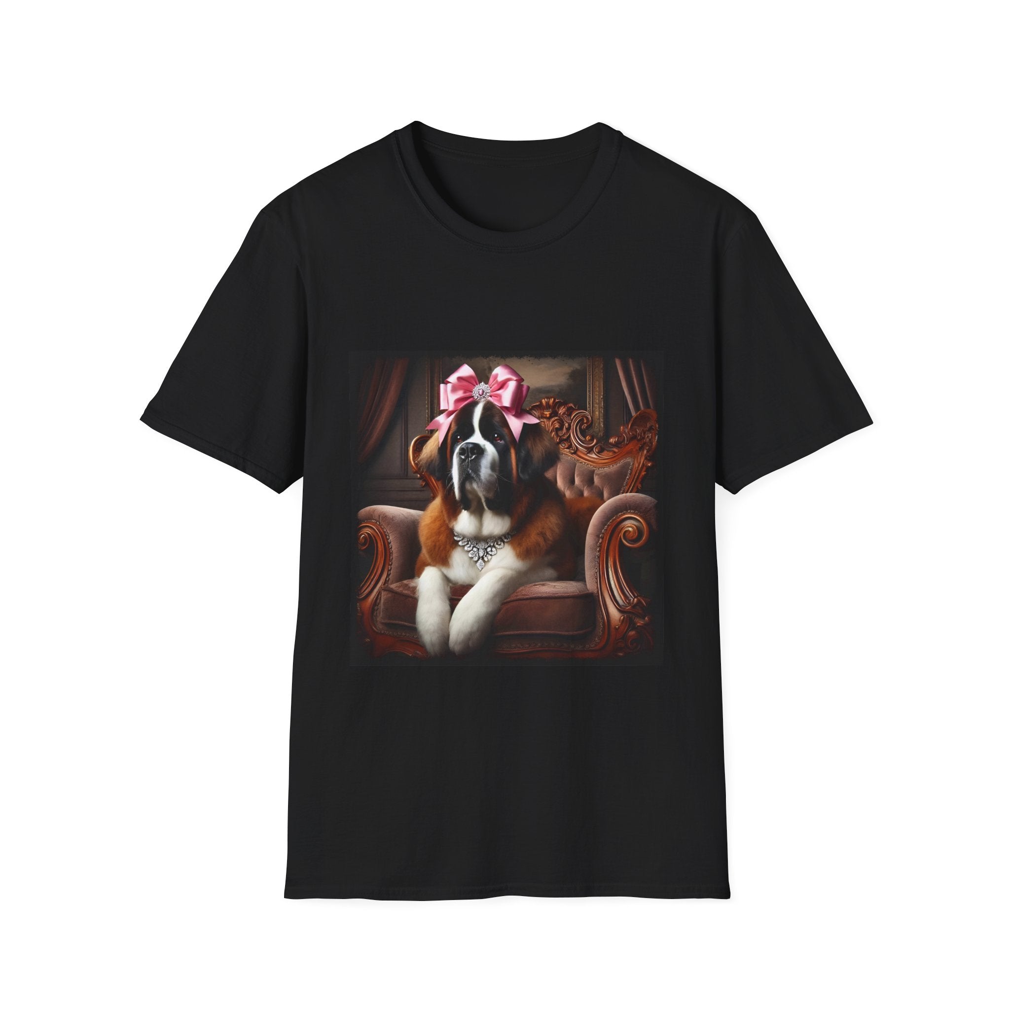Saint Bernard Pink Bow Princess | Unisex Dog T-Shirt