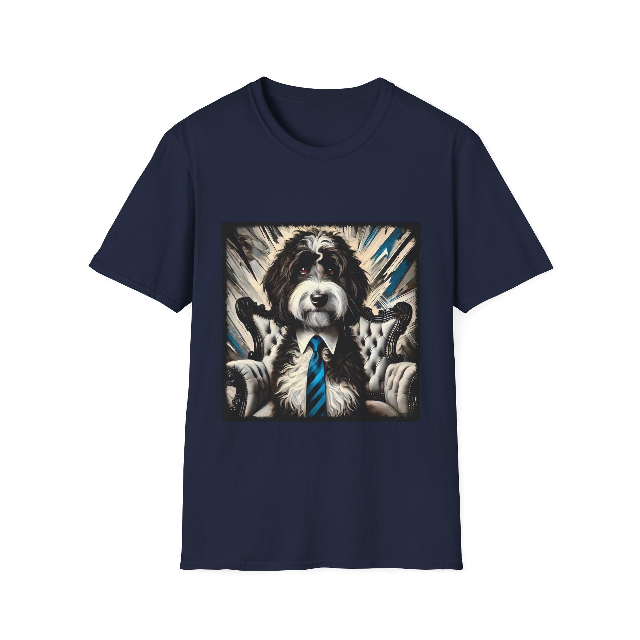 Aussiedoodle B&W Bold Tie | Unisex Dog T-Shirt