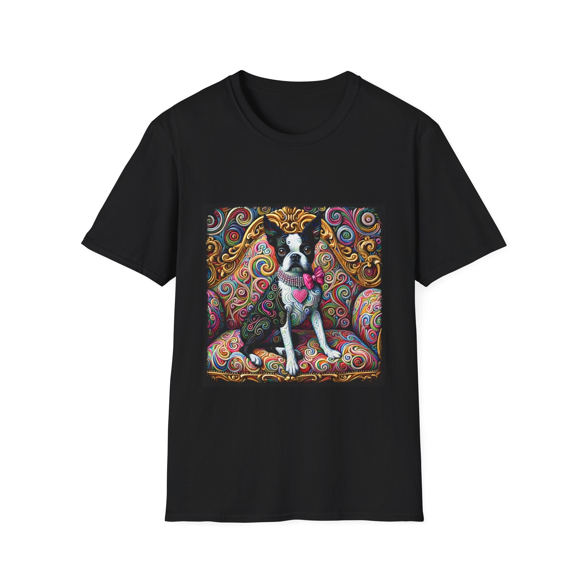Boston Terrier Love Swirl | Unisex Dog T-Shirt