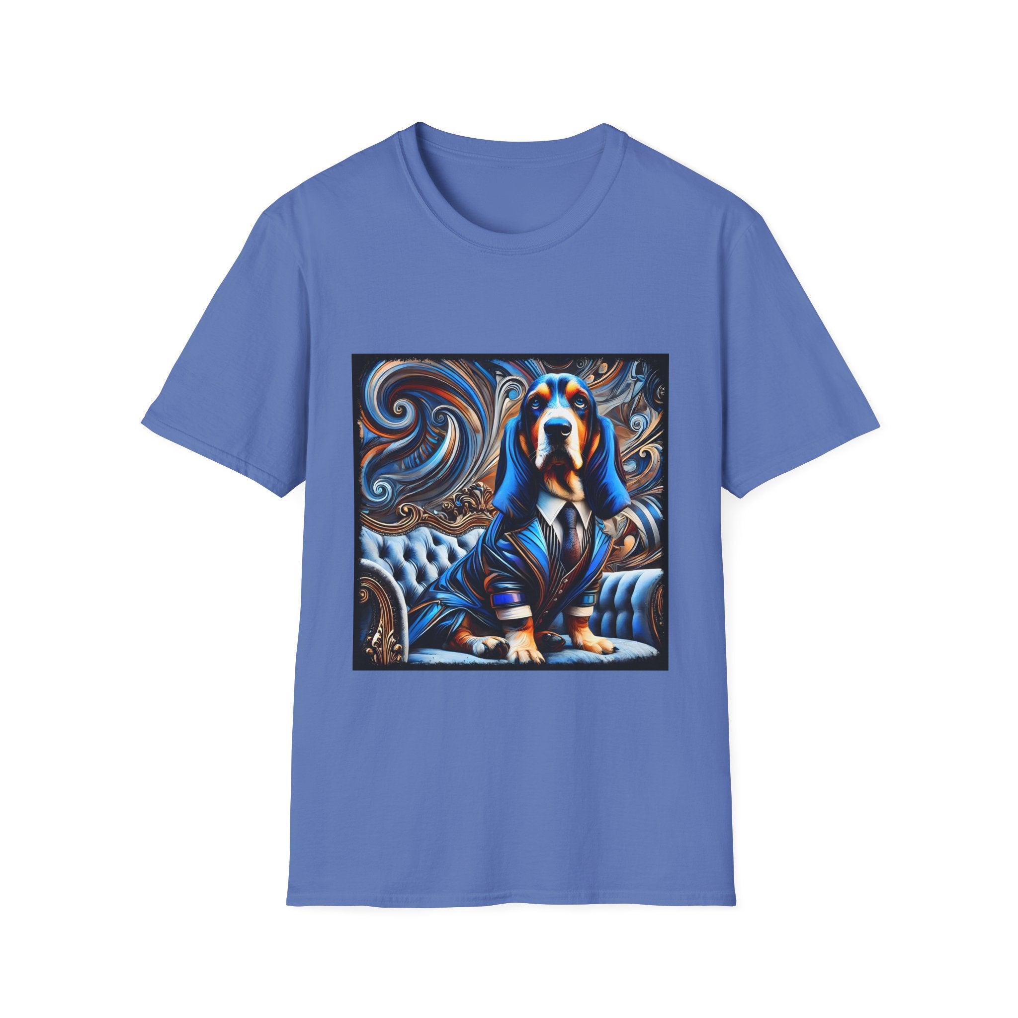 Basset Hound Bold Blue Feels | Unisex Dog T-Shirt