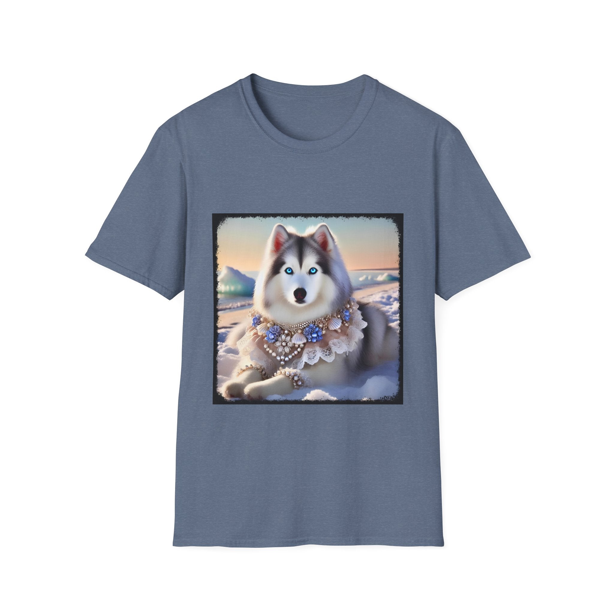 Snow Princess Siberian Husky portrait t-shirt