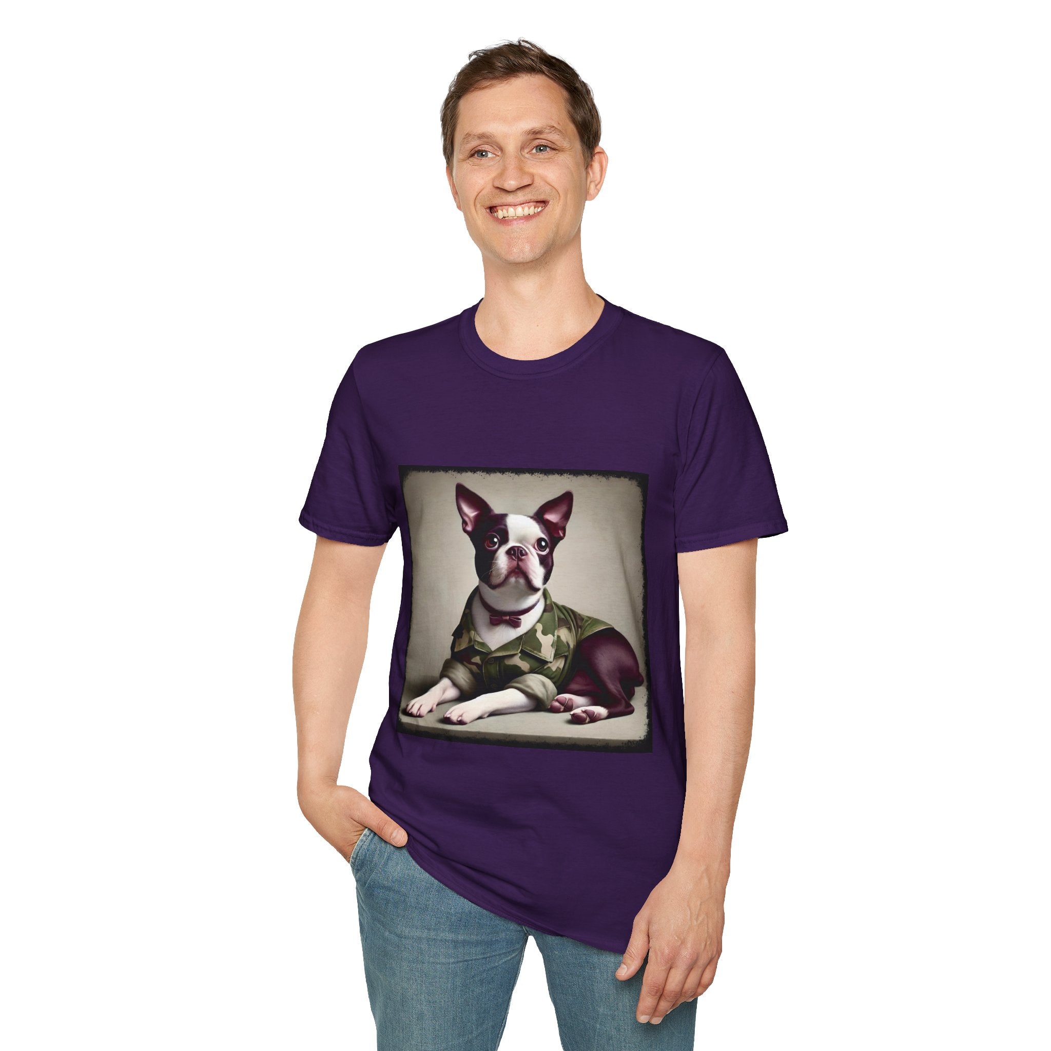 Boston Terrier Camo Cutie | Unisex Dog T-Shirt