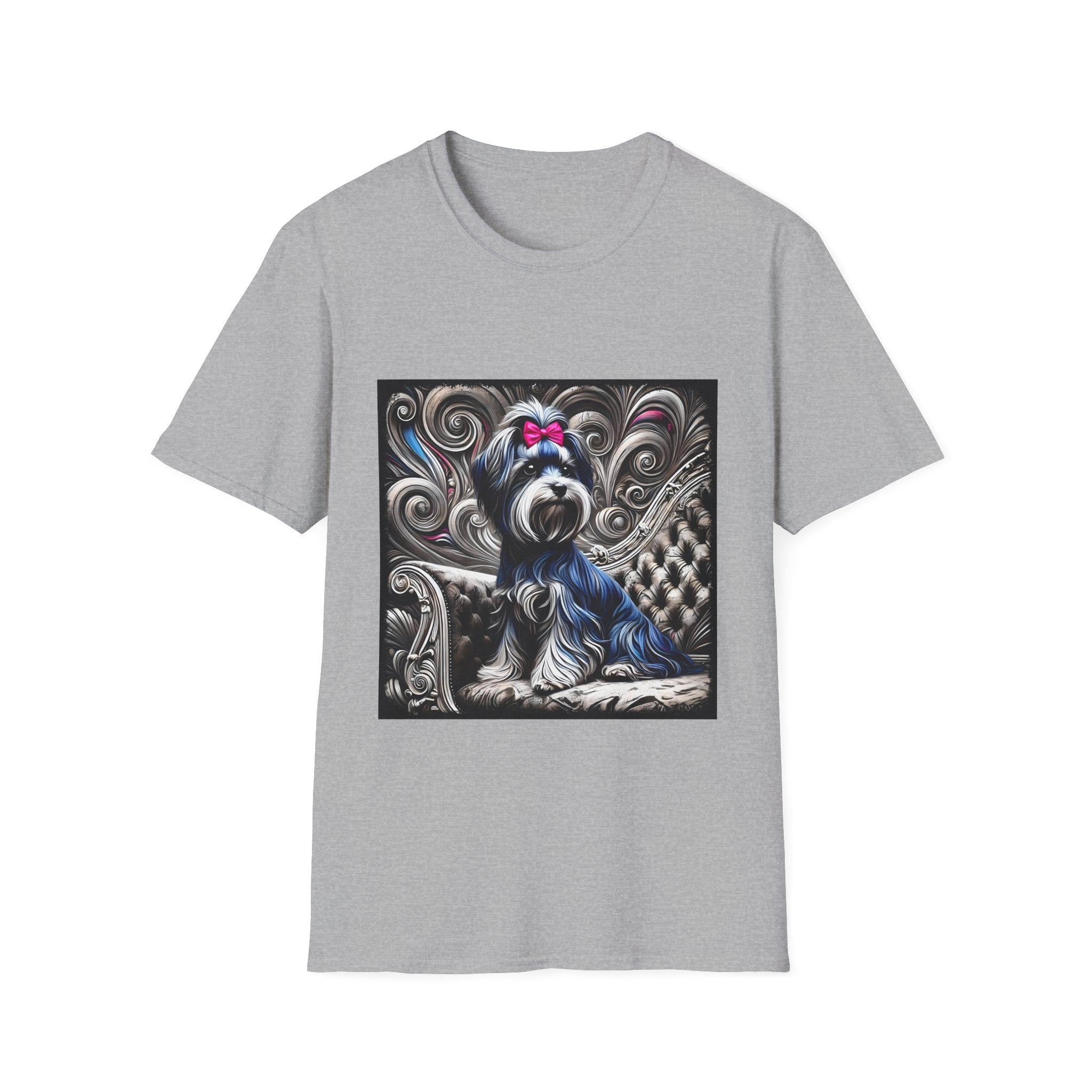 Havanese B&W Pink Bow |  Unisex Dog T-Shirt