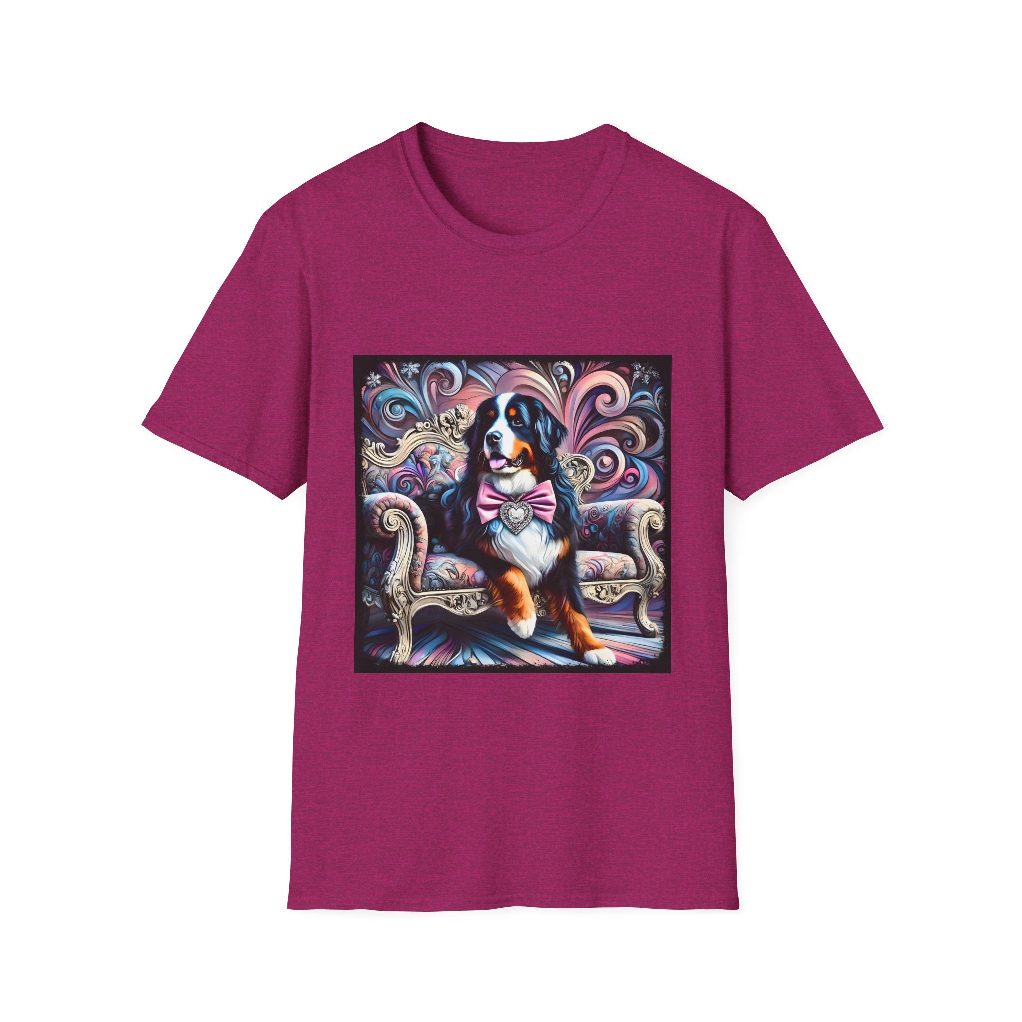 Bernese Mountain Dog Purple Diamond Vivid Swirl | Unisex Dog T-Shirt