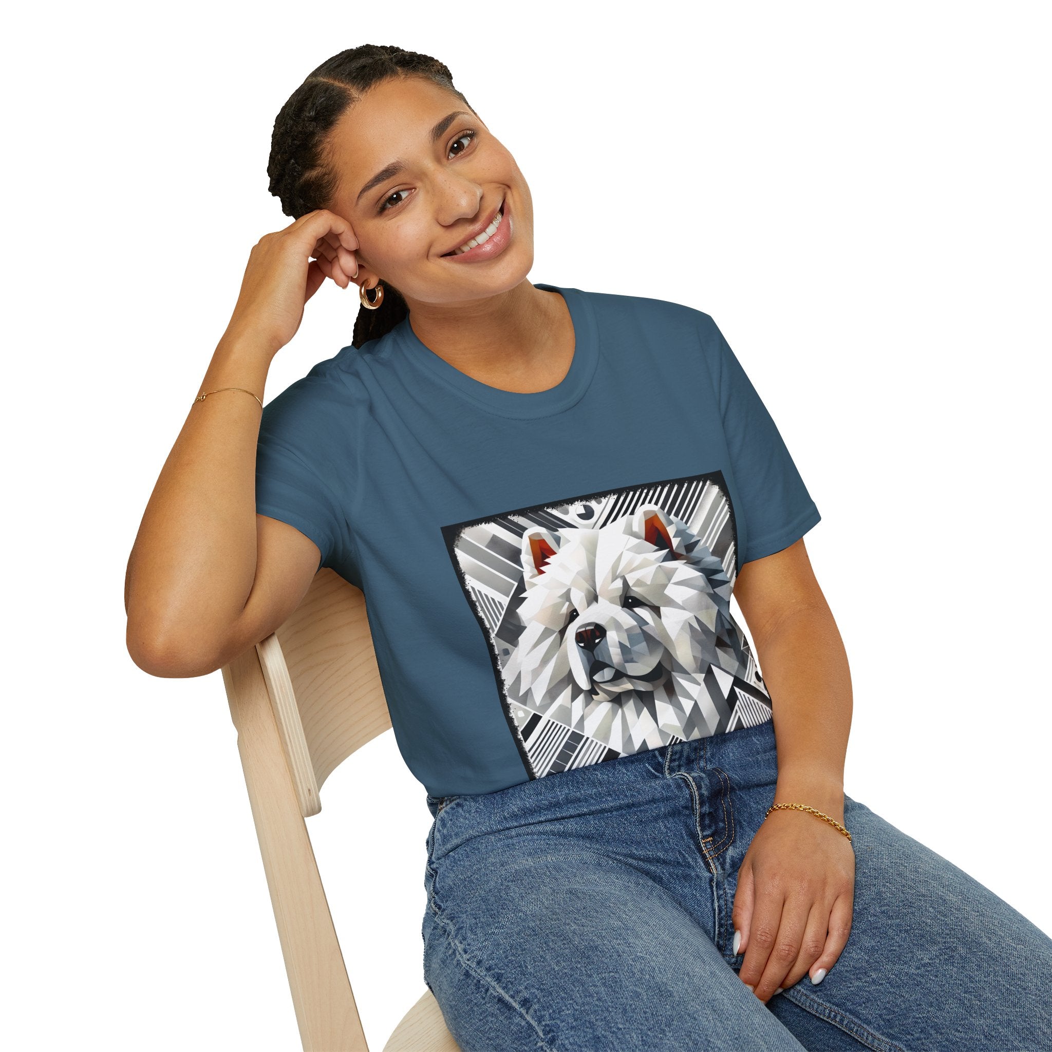 Chow Chow Snow Geometric | Unisex Dog T-Shirt