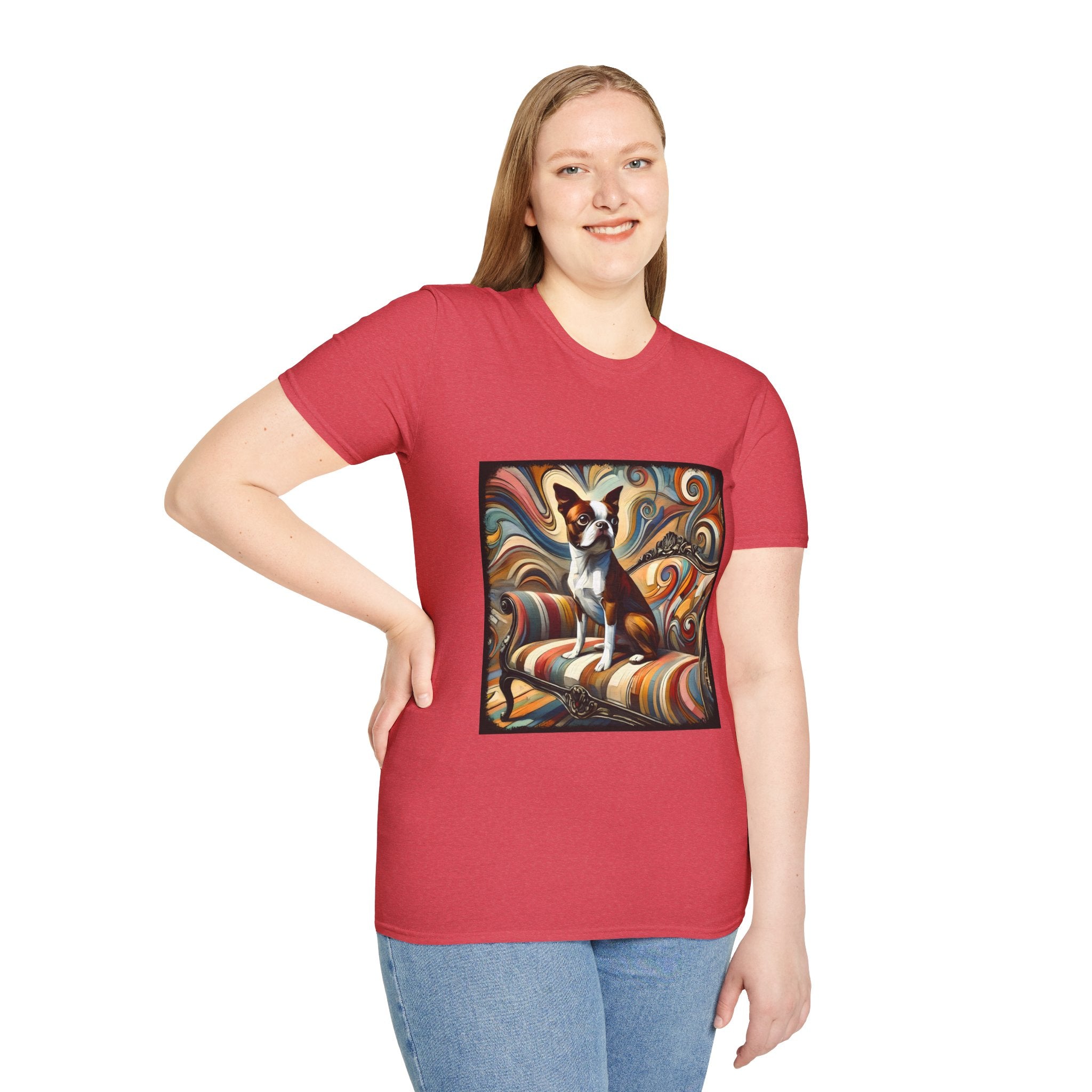Boston Terrier Warm Swirl | Unisex Dog T-Shirt