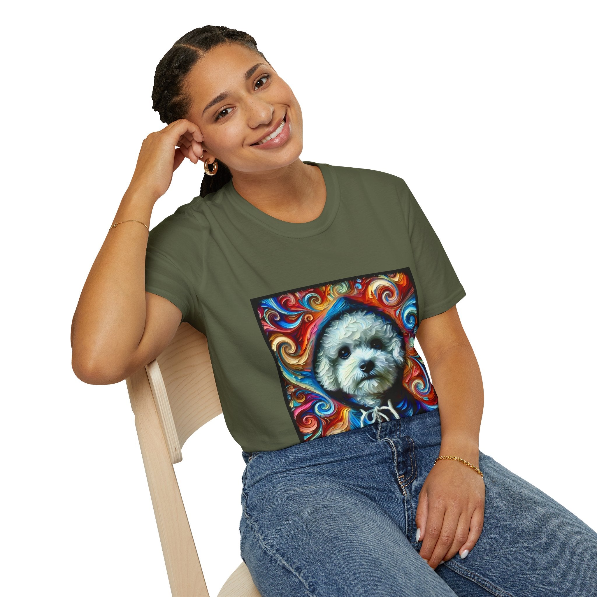 Bichon Frise Street Swirl | Unisex Dog T-Shirt