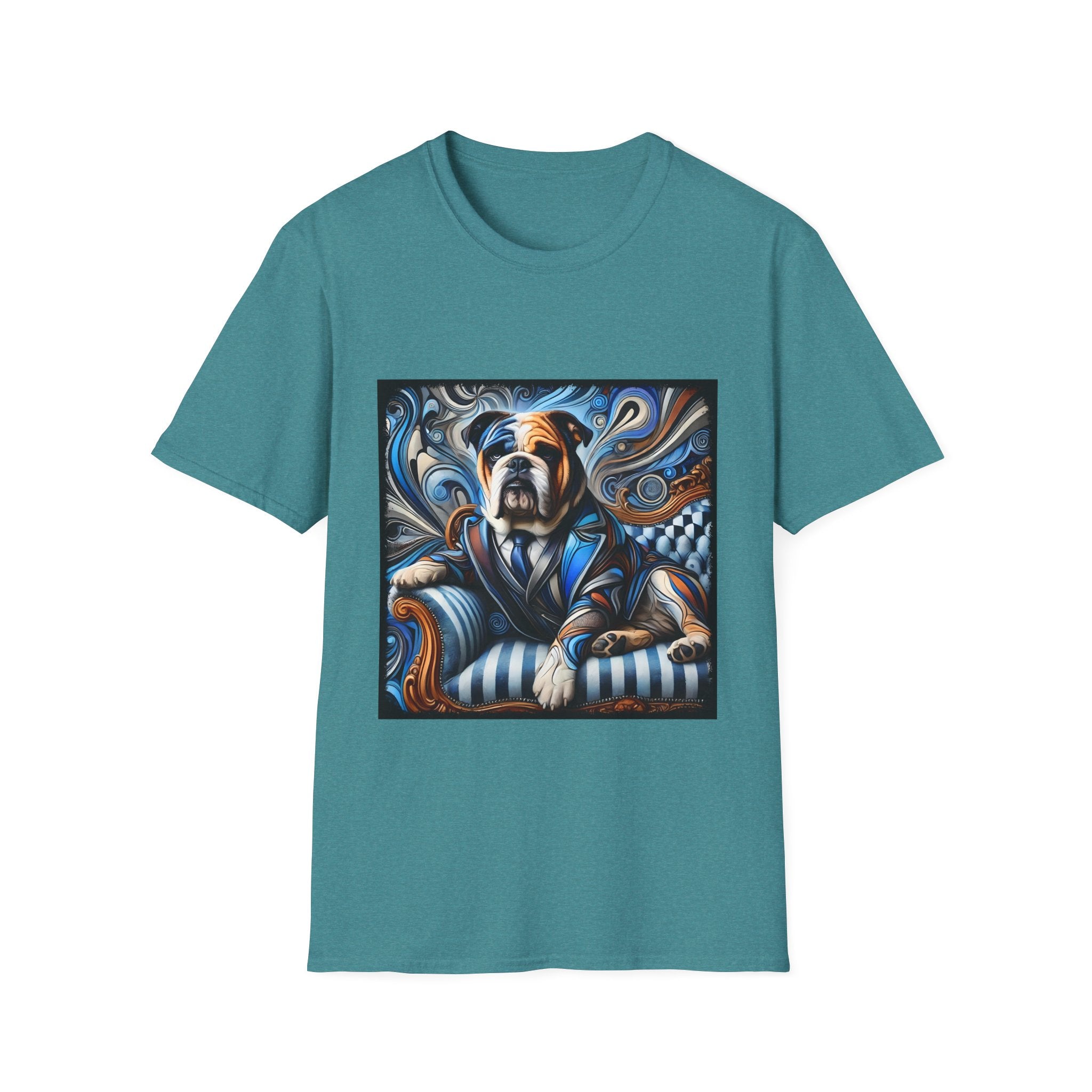 Bulldog Blue Swirl | Unisex Dog T-Shirt