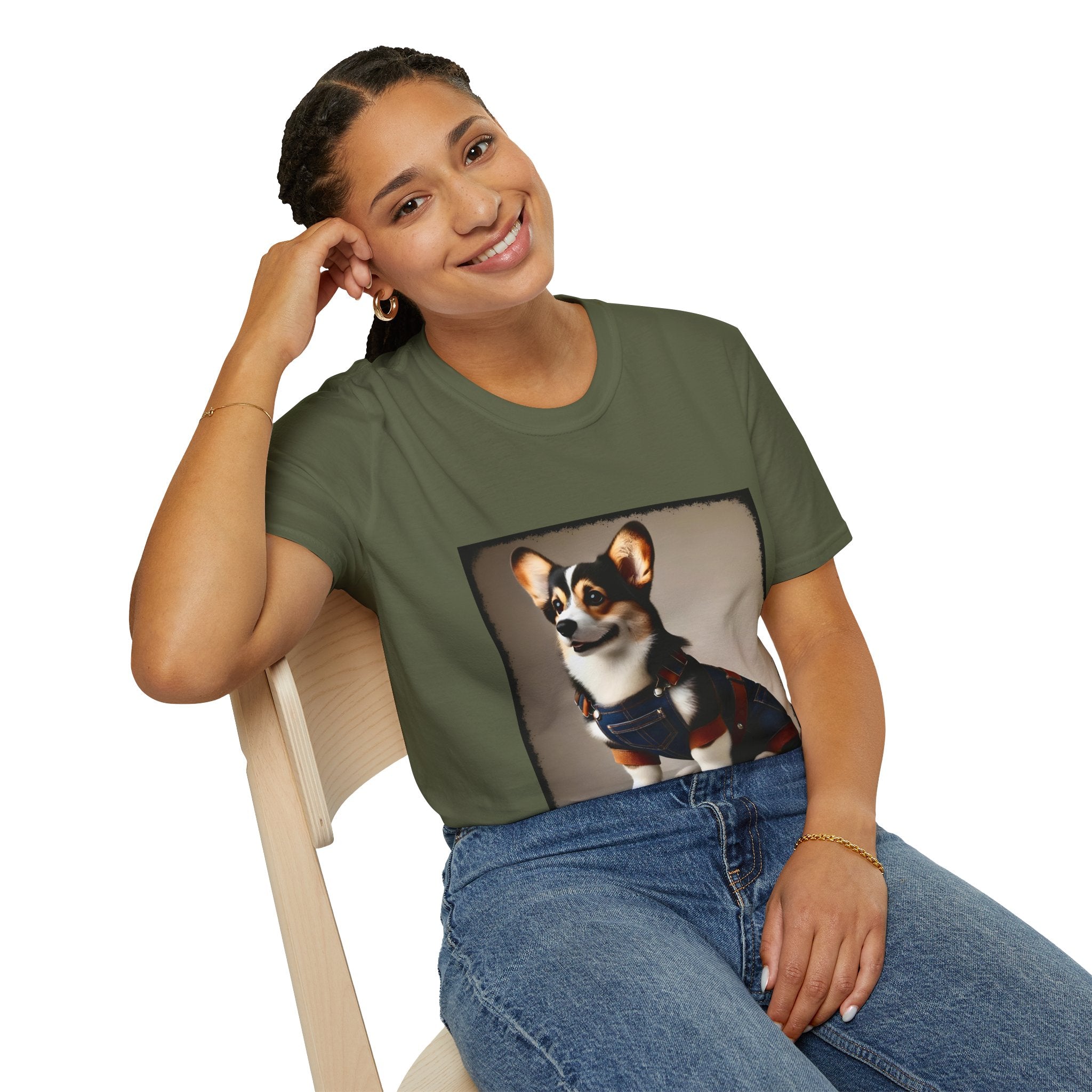 Pembroke Welsh Corgi Denim Dude | Unisex Dog T-Shirt