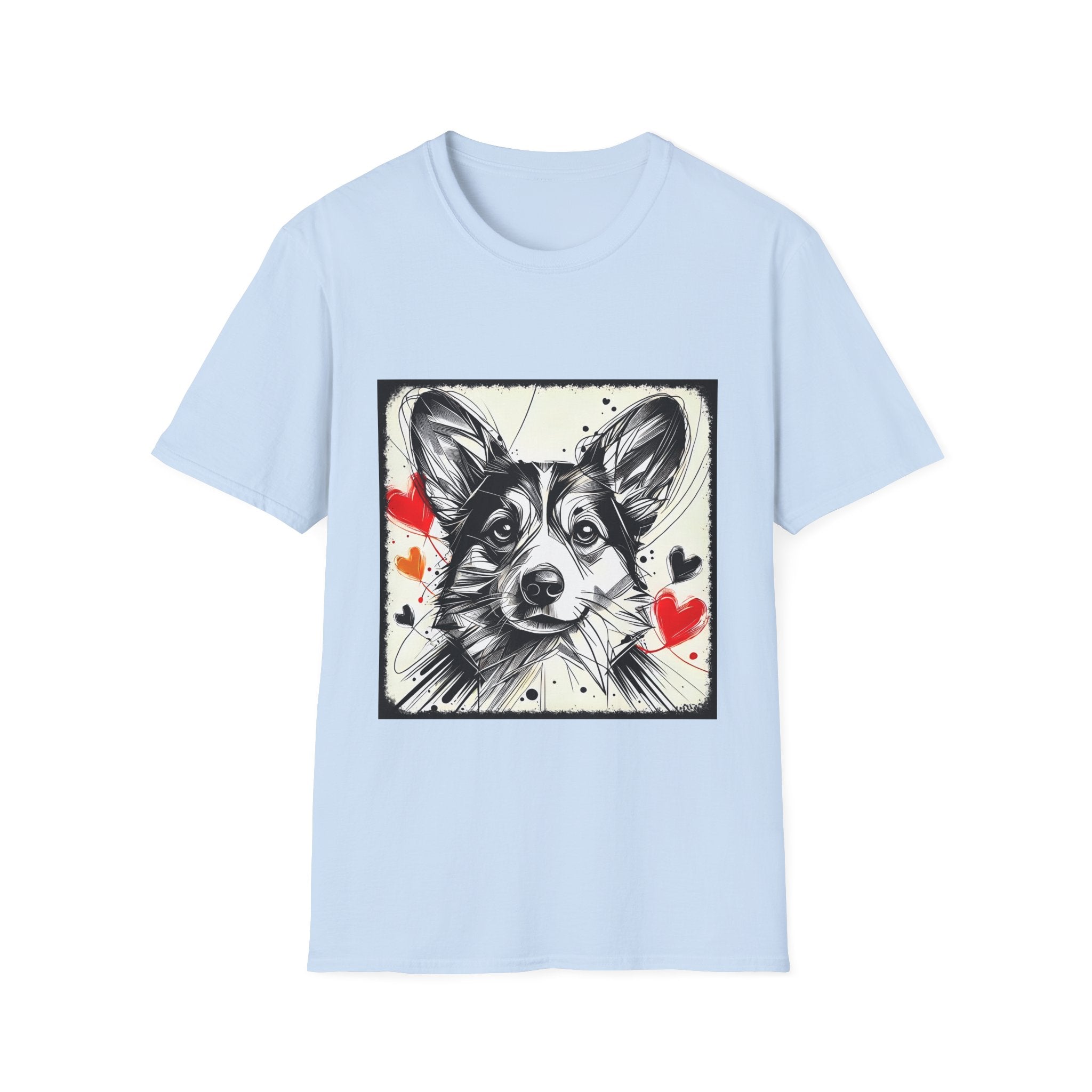 Pembroke Welsh Corgi Bold Heart Sketch | Unisex Dog T-Shirt