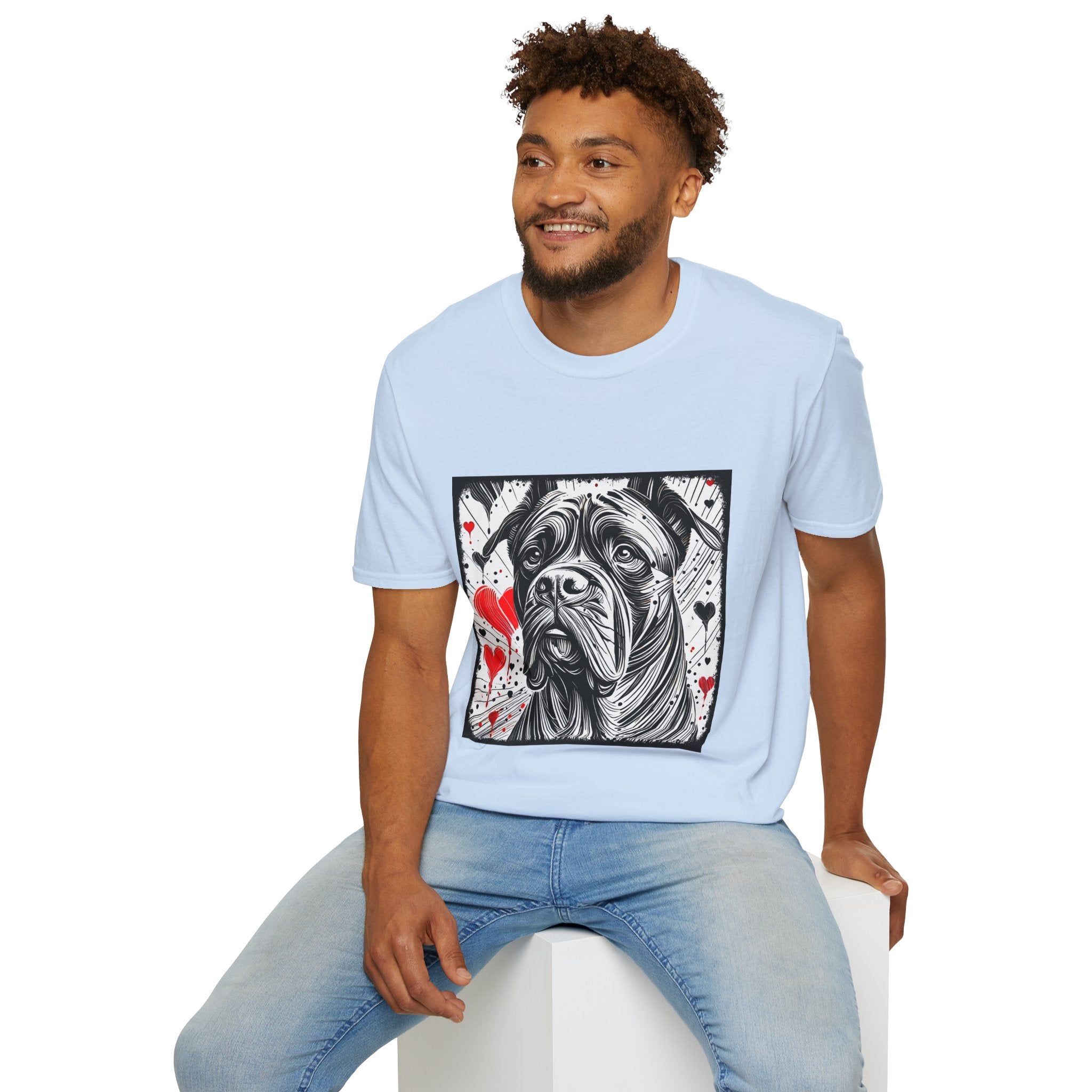 Cane Corso Bold Heart Sketch | Unisex Dog T-Shirt
