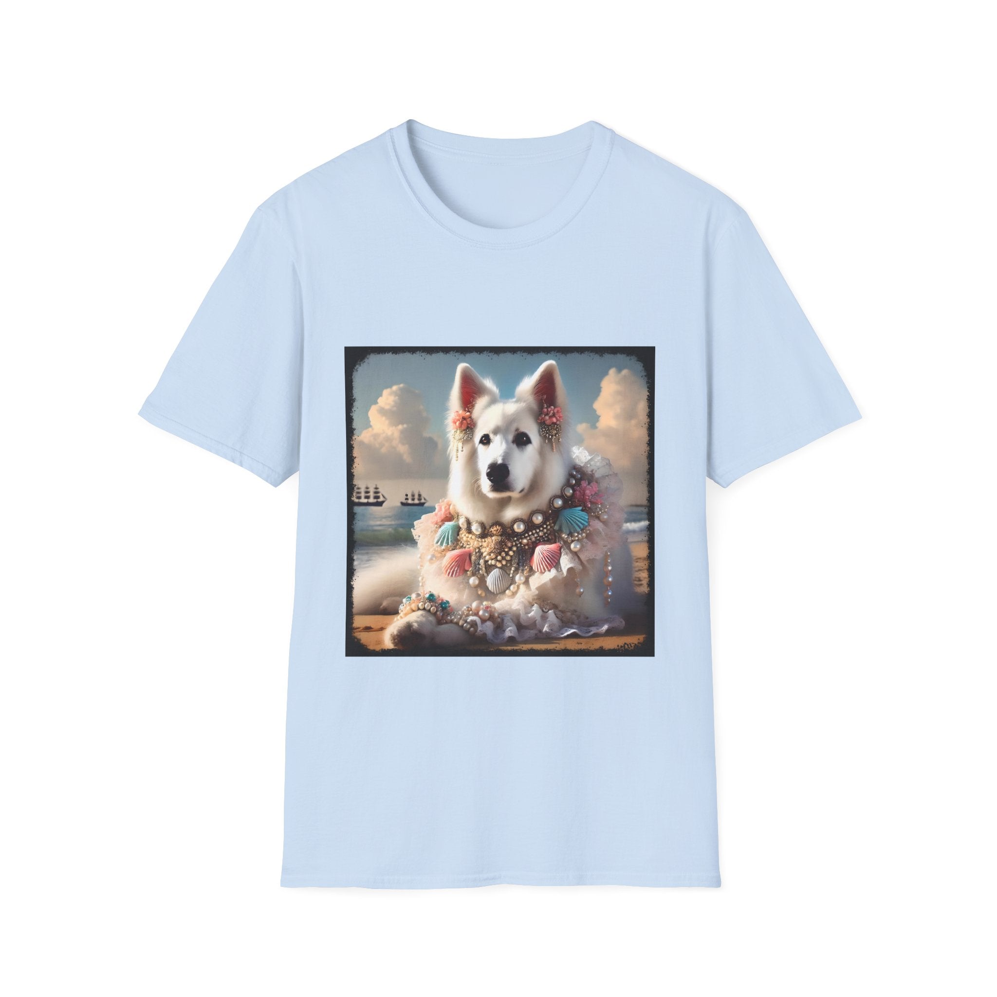 German Shepherd Beach Elegance | Unisex Dog T-Shirt