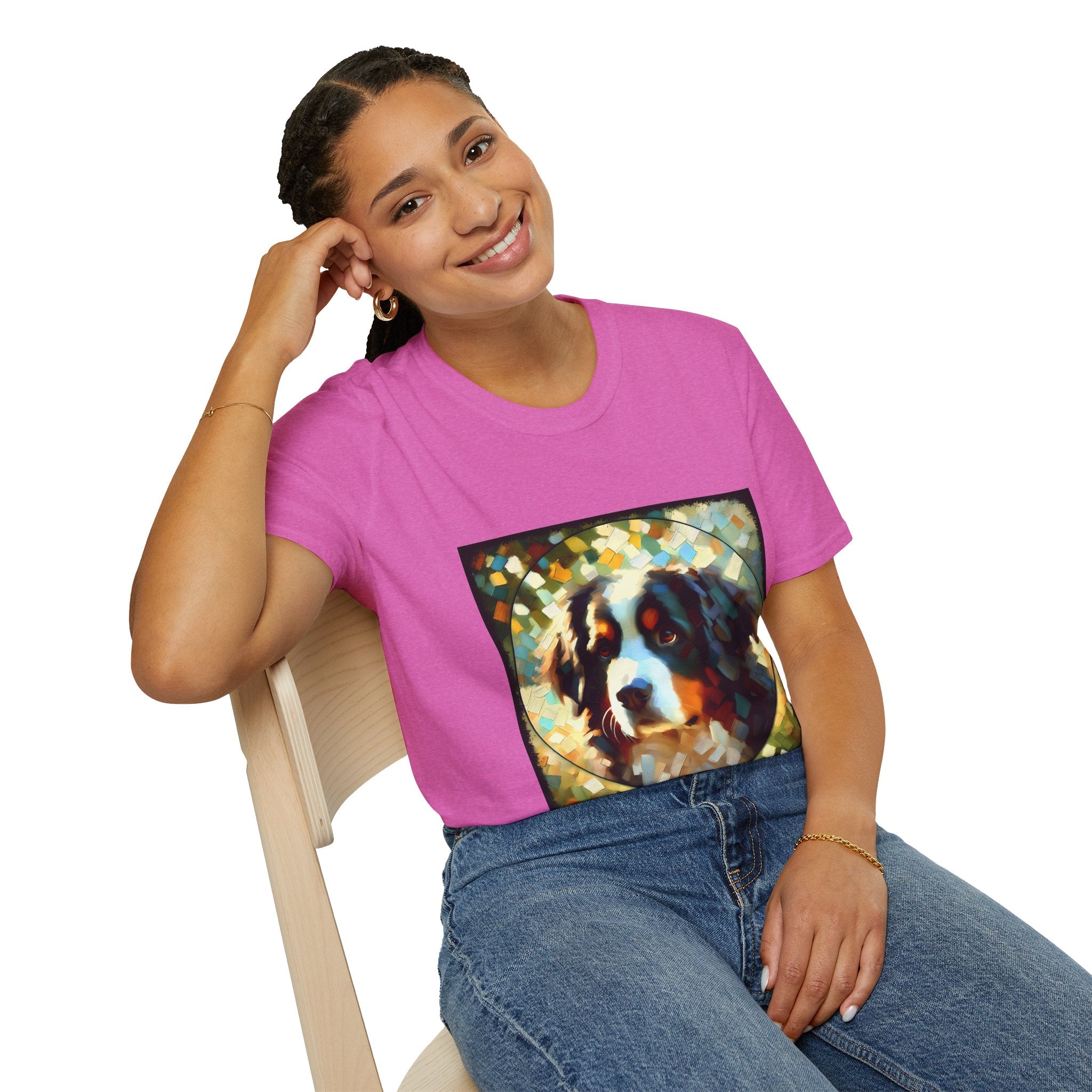 Bernese Mountain Dog Pixel Classic | Unisex Dog T-Shirt