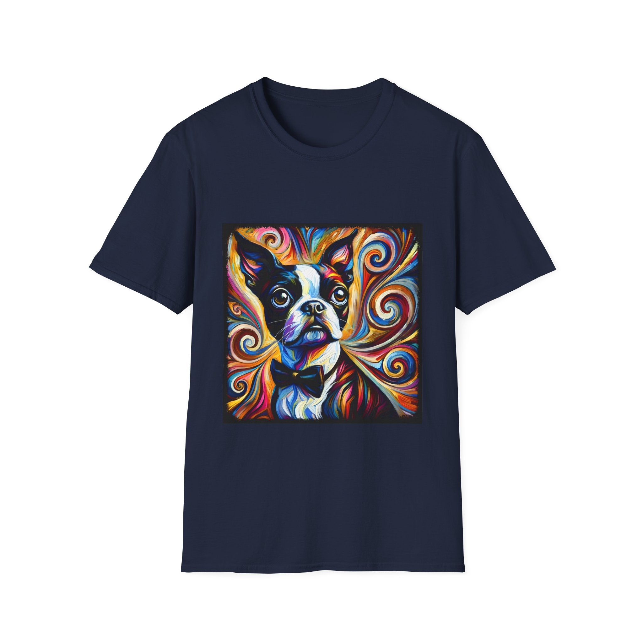 Boston Terrier Bowtie Swirl | Unisex Dog T-Shirt
