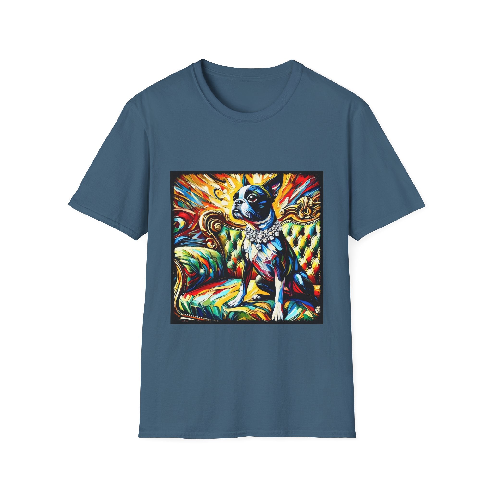 Boston Terrier Sunburst Swirl | Unisex Dog T-Shirt