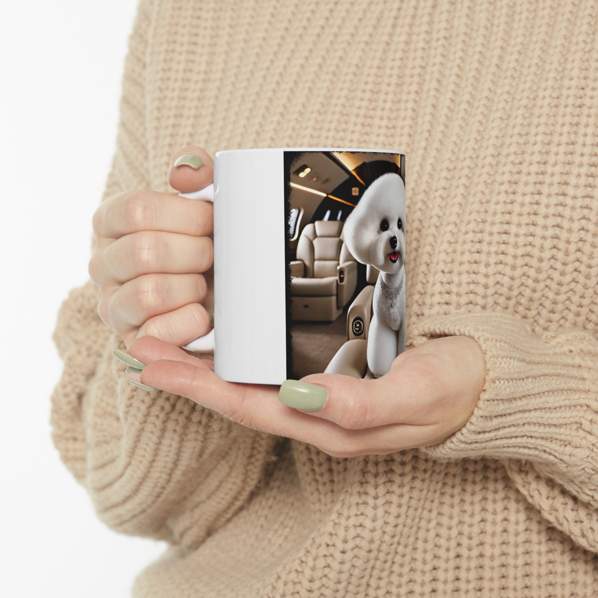 Bichon Frise Friendly Flier | Dog Themed Ceramic Mug